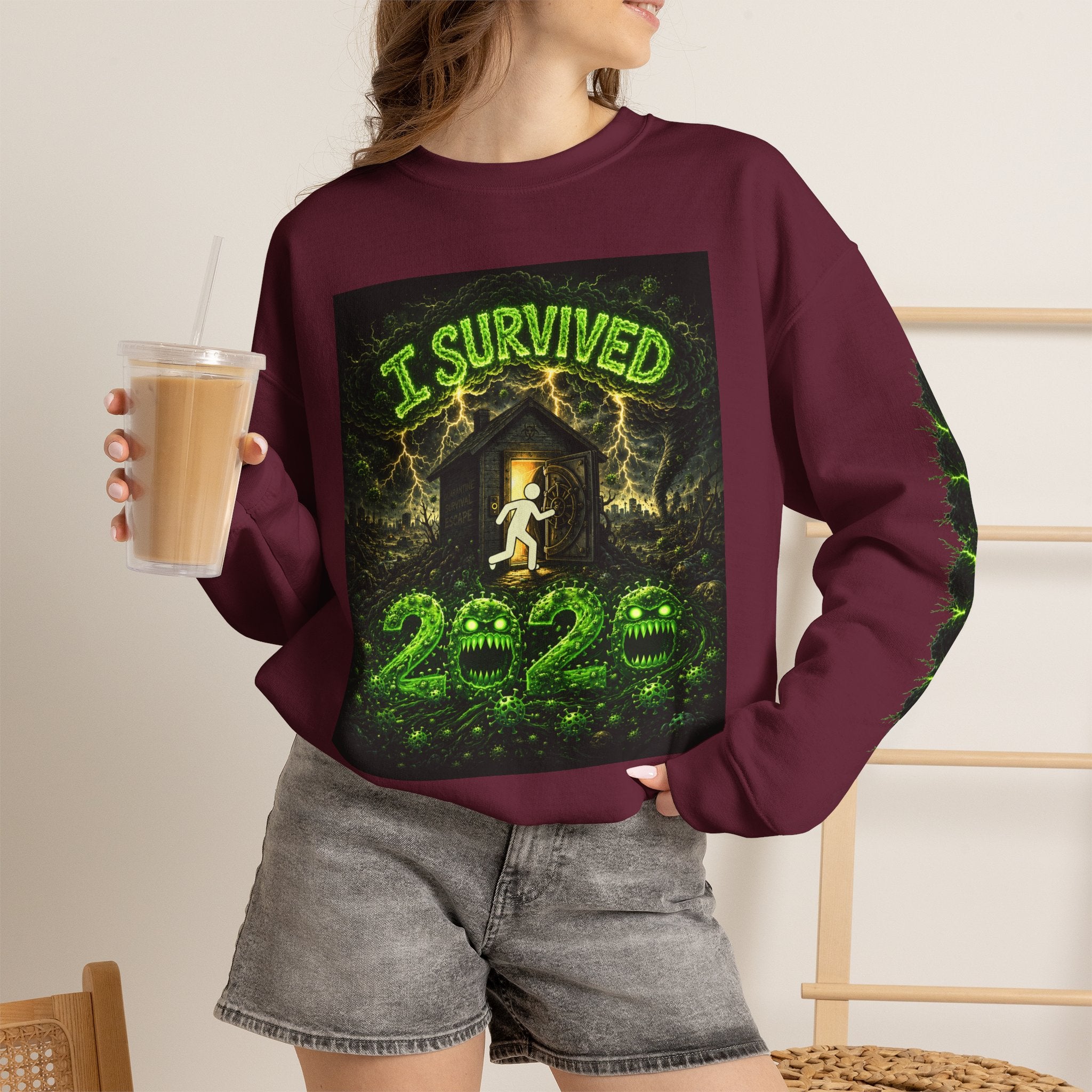 I Survived 2020 — PANDEMIC S1:E4: "Mask Madness" Unisex Heavy Blend™ Crewneck Sweatshirt