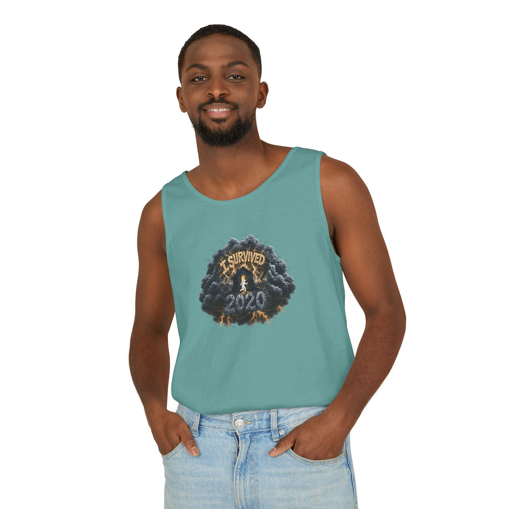 I Survived 2020 — Original PILOT Design: Director's Cut Unisex Garment-Dyed Tank Top