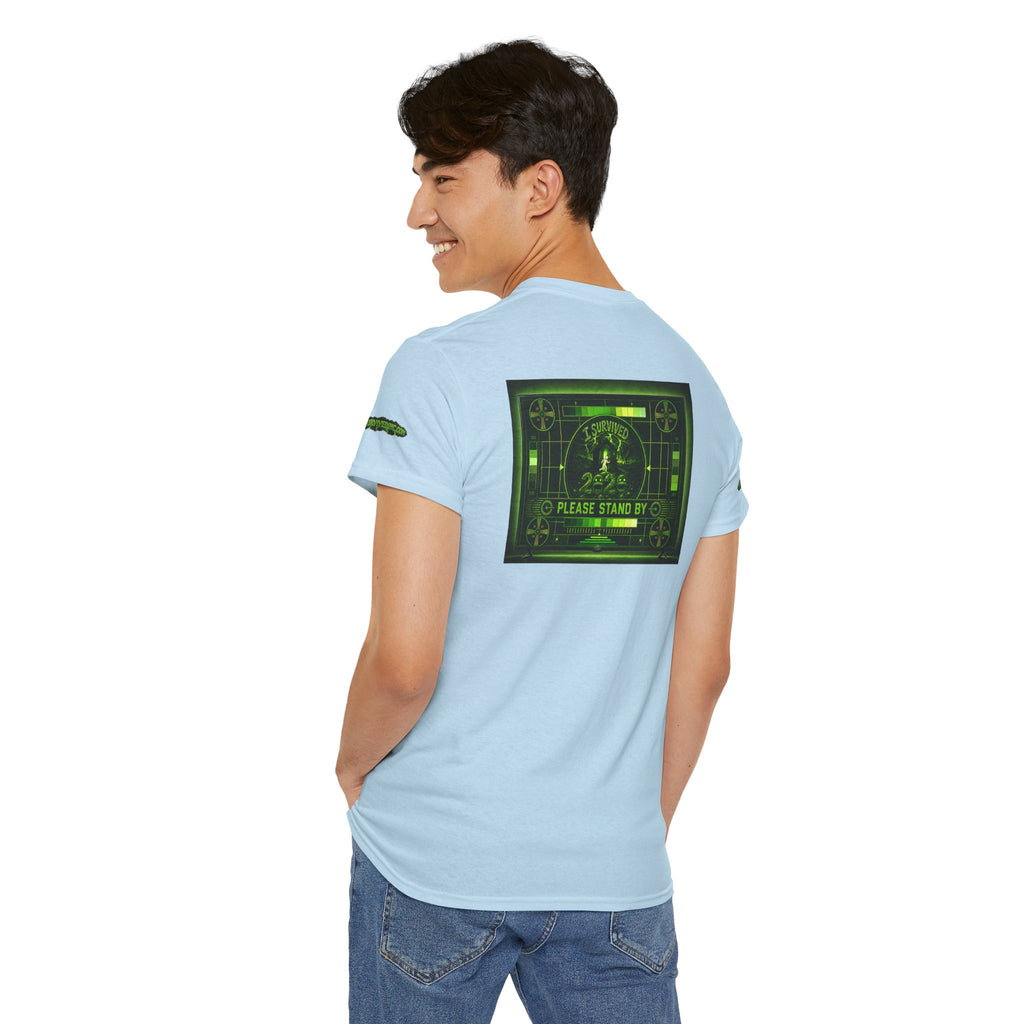 I Survived 2020 — "Please Stand By" Test Pattern Toxic Signal Tee Special Edition Summer Premiere Unisex Heavy Cotton Tee