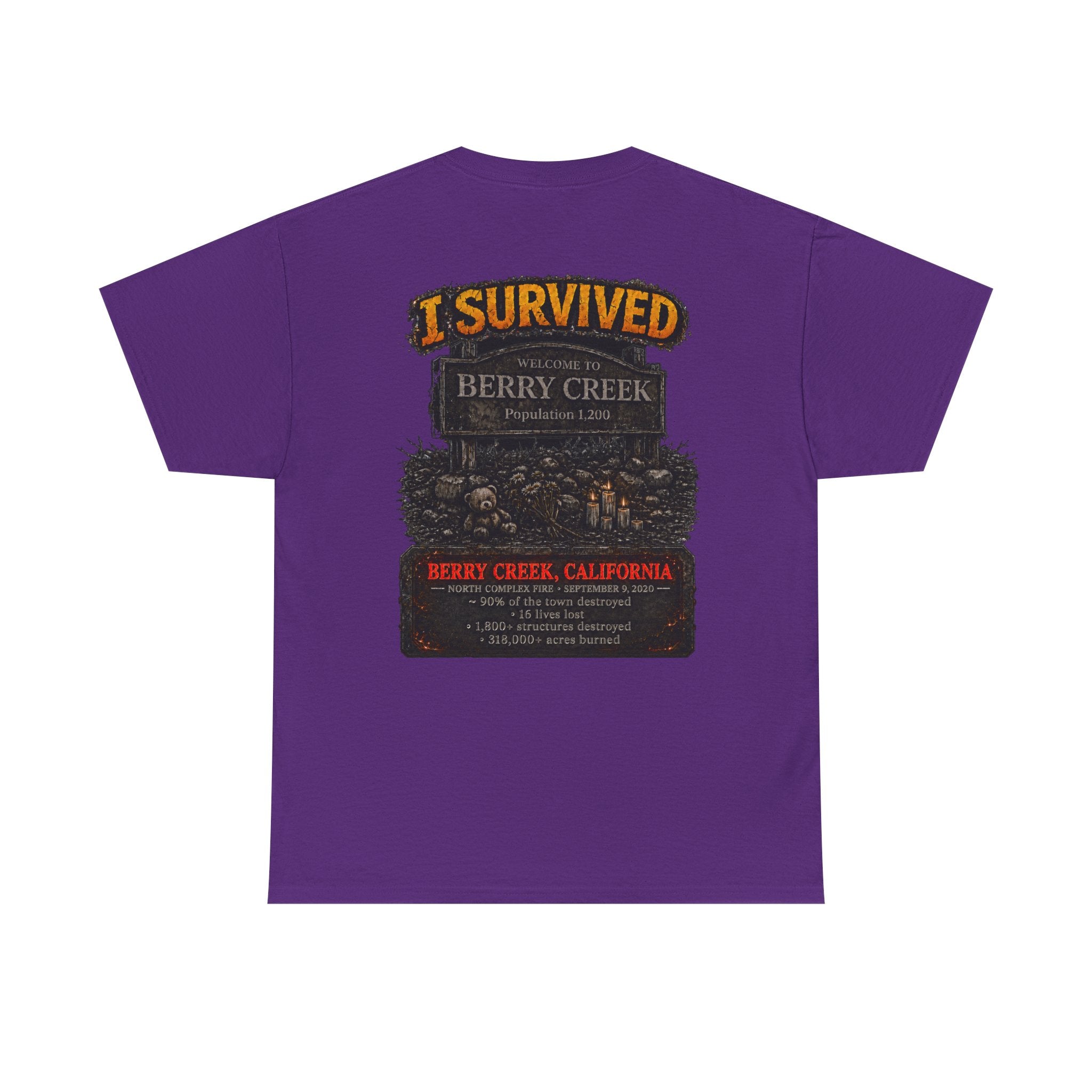I Survived 2020 — Director's Cut S2:E1 "Berry Creek" | Wildfire Edition Memorial Unisex Heavy Cotton Tee