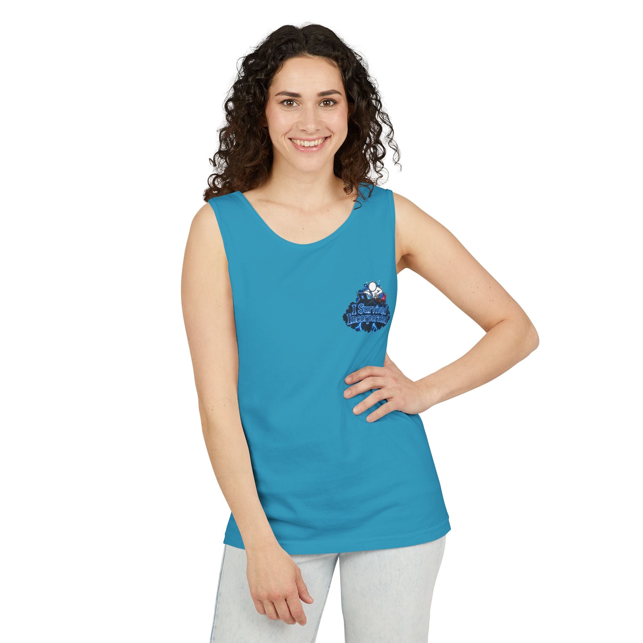 I Survived 2020 — "Please Stand By" Test Pattern Tee Lockdown Special Edition Summer Exclusive Unisex Garment-Dyed Tank Top