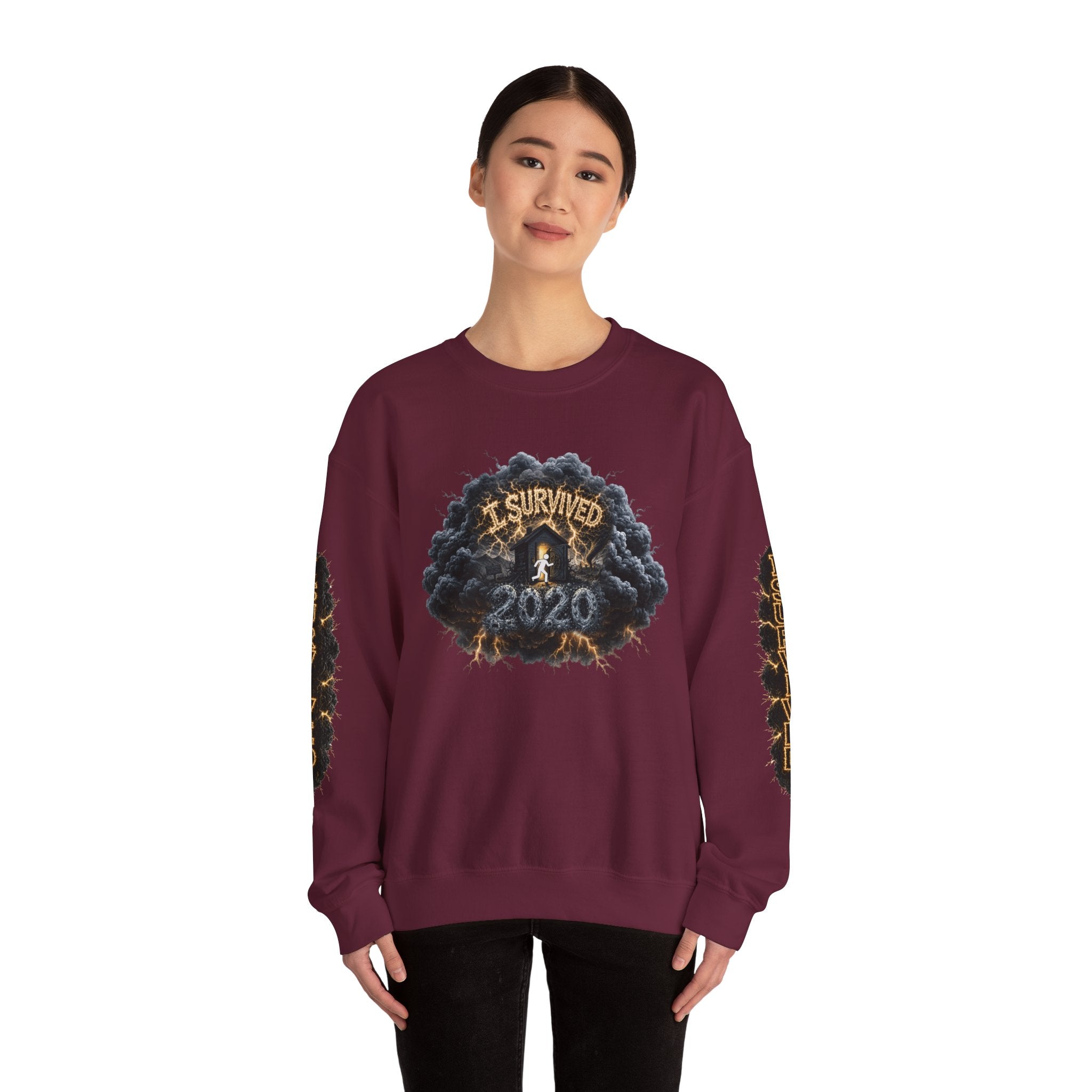 I Survived 2020 — Director's Cut Original Design Teaser Tee | Season 1 Premiere Drop Unisex Heavy Blend™ Crewneck Sweatshirt (SPECIAL EDITION)