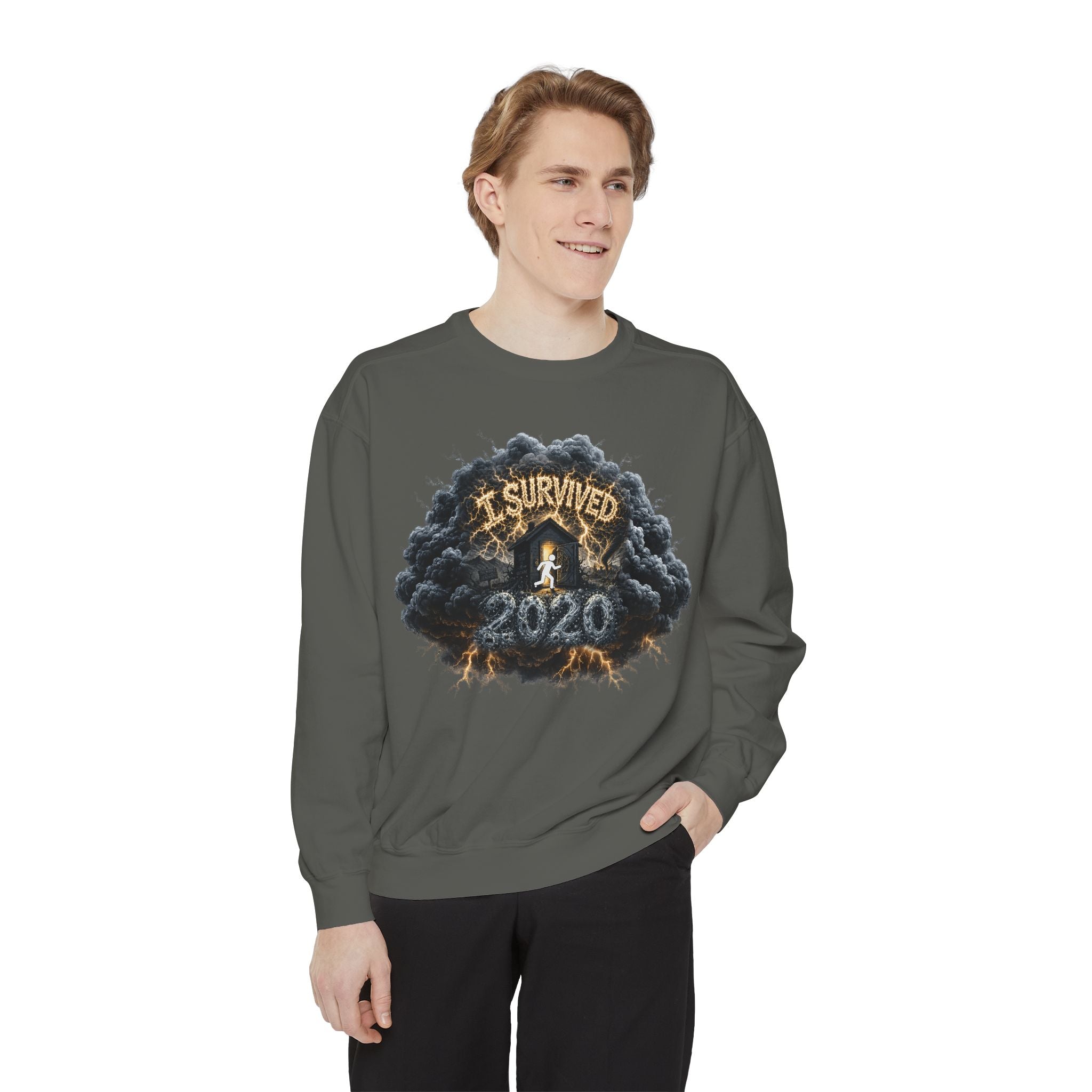 I Survived 2020 — Director's Cut Original Design Teaser Sweatshirt | Season 1 Premiere Drop Unisex Garment-Dyed Sweatshirt