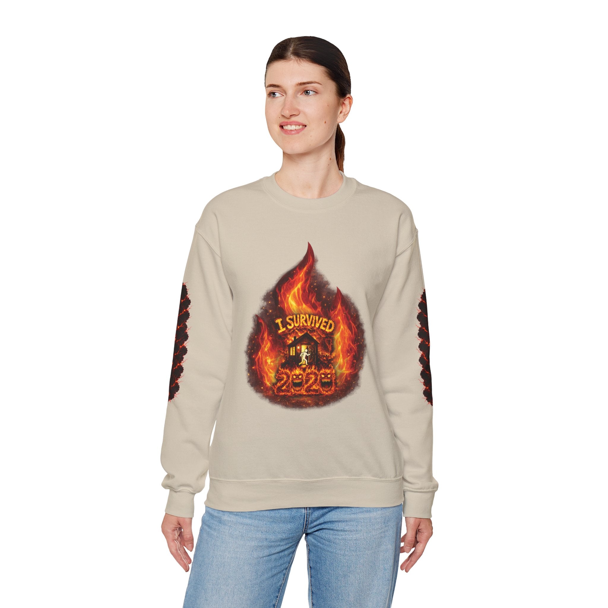I Survived 2020 — Director's Cut S2:E3 "The California Wildfires" | Wildfire Edition Memorial Unisex Heavy Blend™ Crewneck Sweatshirt