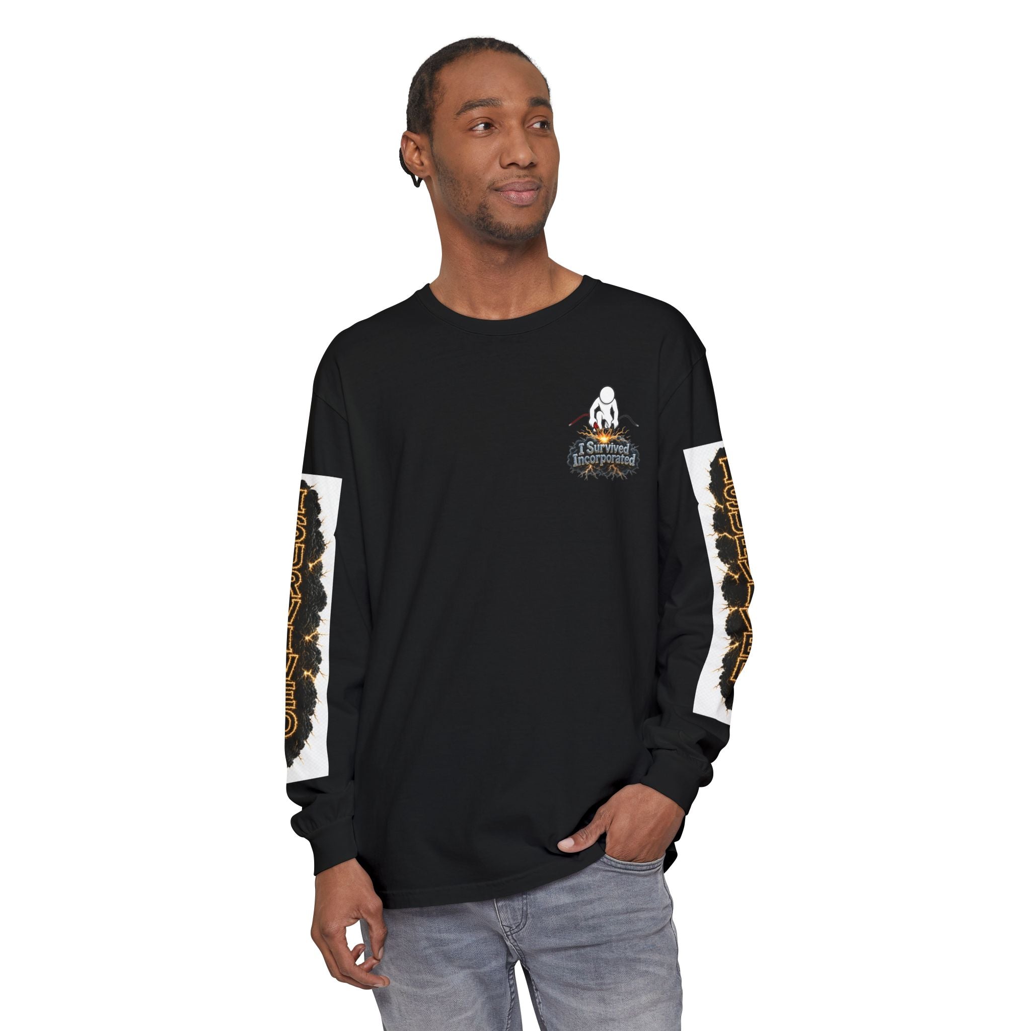 I Survived 2020 — "Please Stand By" Test Pattern Tee Special Edition Summer Premier Unisex Garment-Dyed Long Sleeve T-Shirt