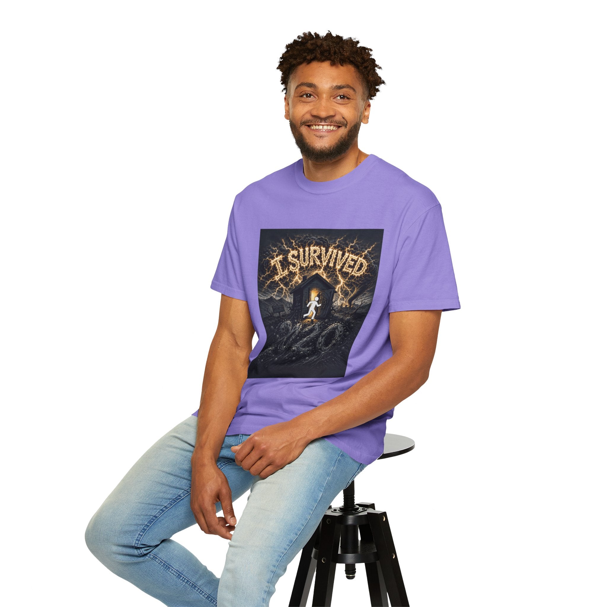 I Survived 2020 — Original Design Teaser Tee | Season 1 Premiere Drop Unisex Garment-Dyed T-shirt