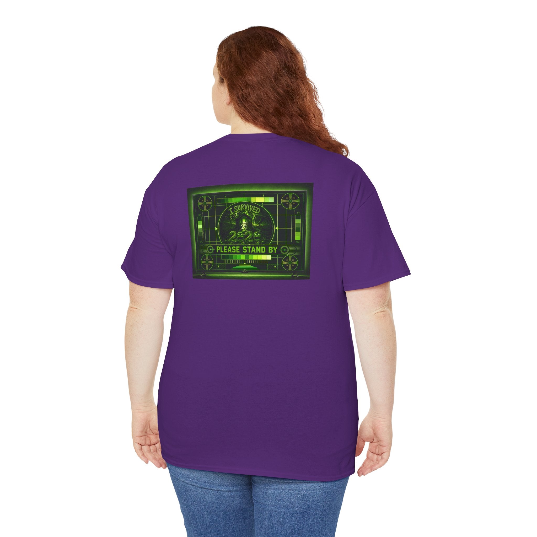 I Survived 2020 — "Please Stand By" Test Pattern Toxic Signal Tee Summer Premiere Unisex Heavy Cotton Tee