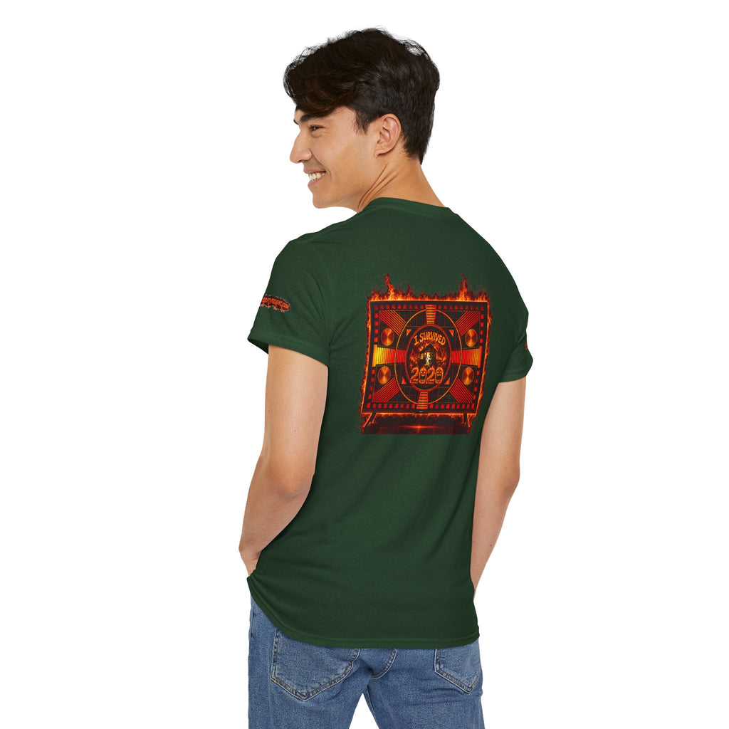 I Survived 2020 — "Please Stand By" Test Pattern Tee Wildfire Signal Special Edition Summer Premiere Unisex Heavy Cotton Tee