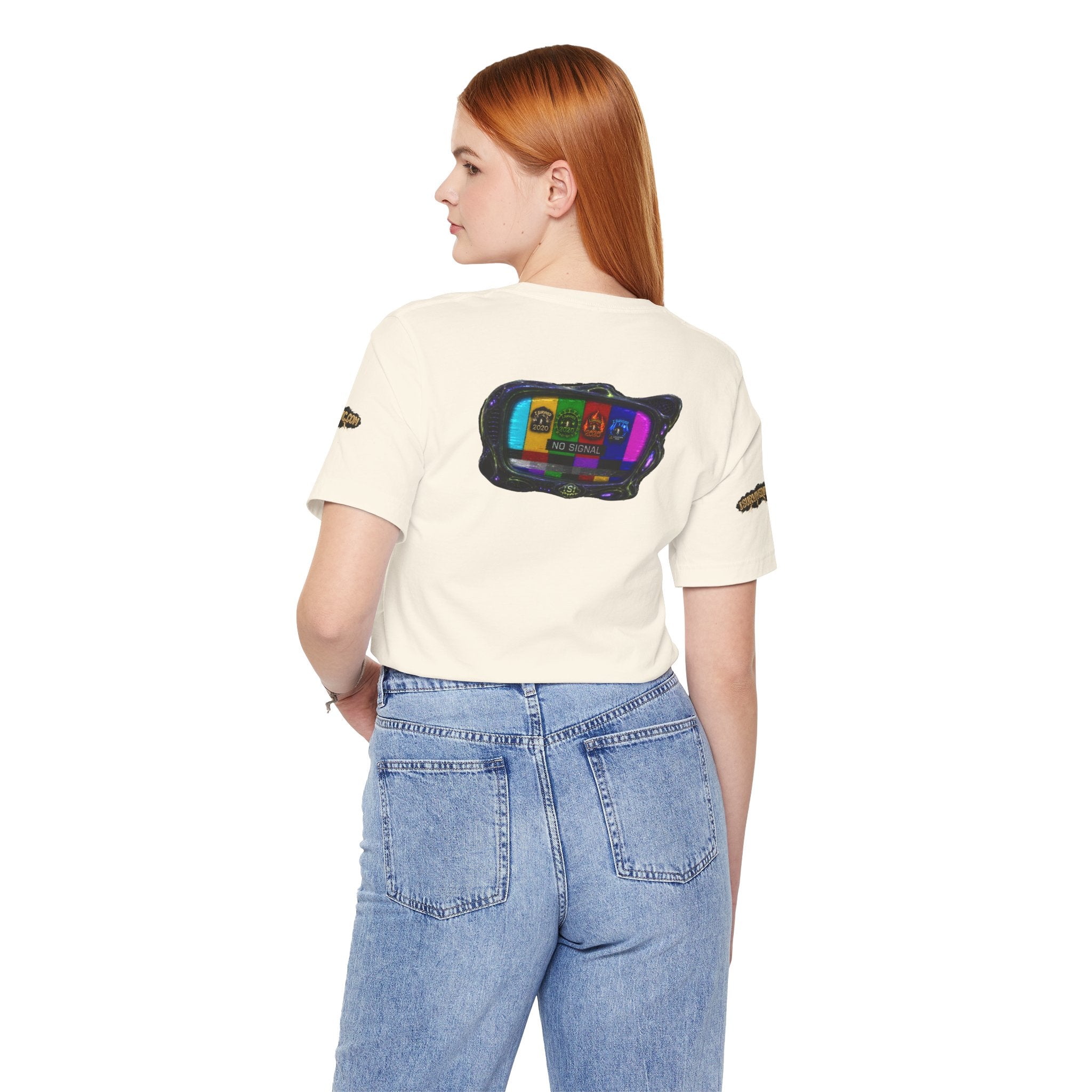 I Survived 2020 — "No Signal" Test Pattern Tee Alien Broadcast Finale Summer Premiere Unisex Jersey Short Sleeve Tee