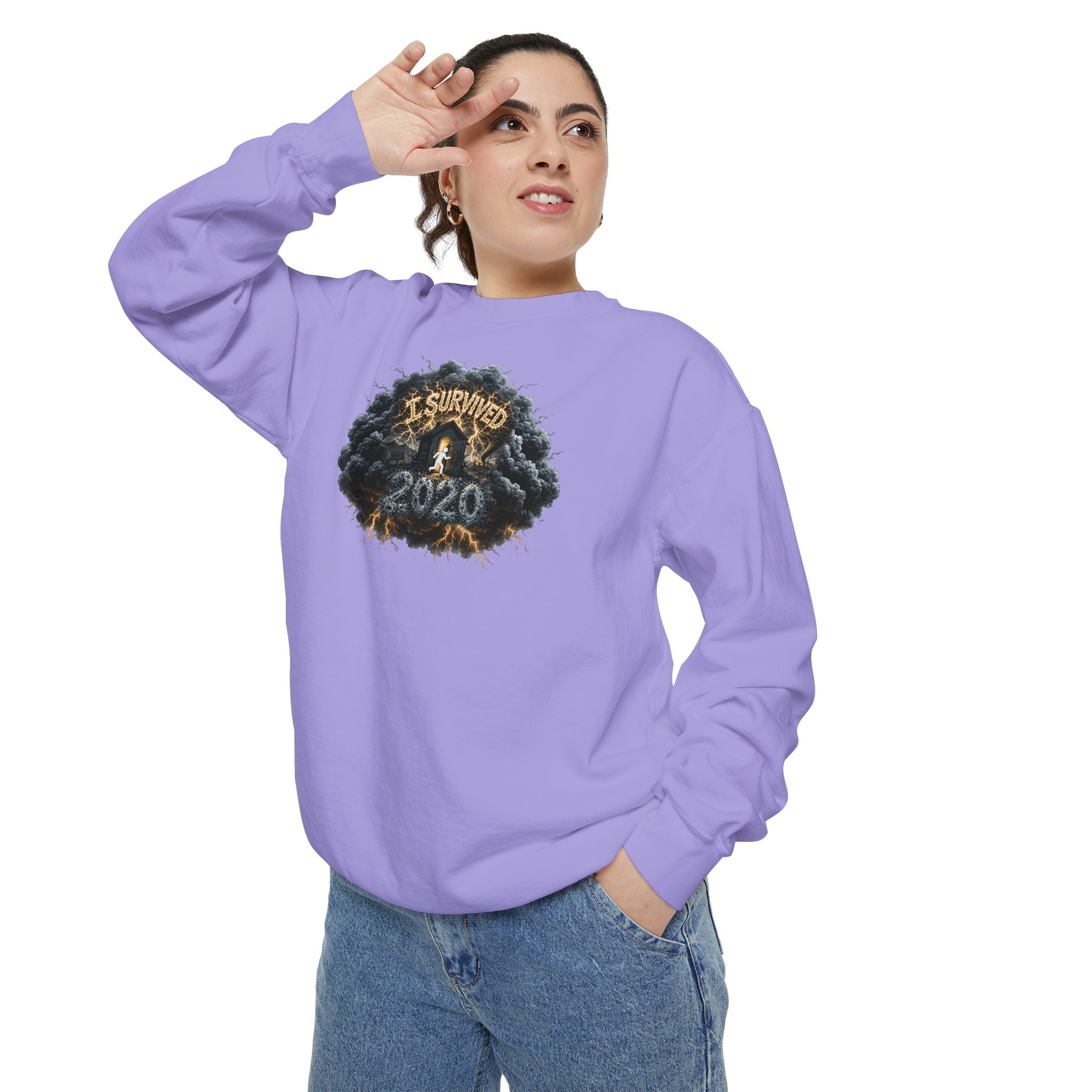 I Survived 2020 — Original PILOT Design: Director's Cut Unisex Garment-Dyed Sweatshirt