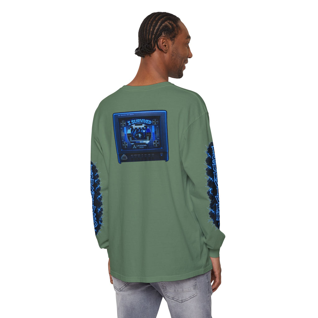 I Survived 2020 — "Please Stand By" Test Pattern Tee Lockdown Special Edition Summer Exclusive Unisex Garment-Dyed Long Sleeve T-Shirt