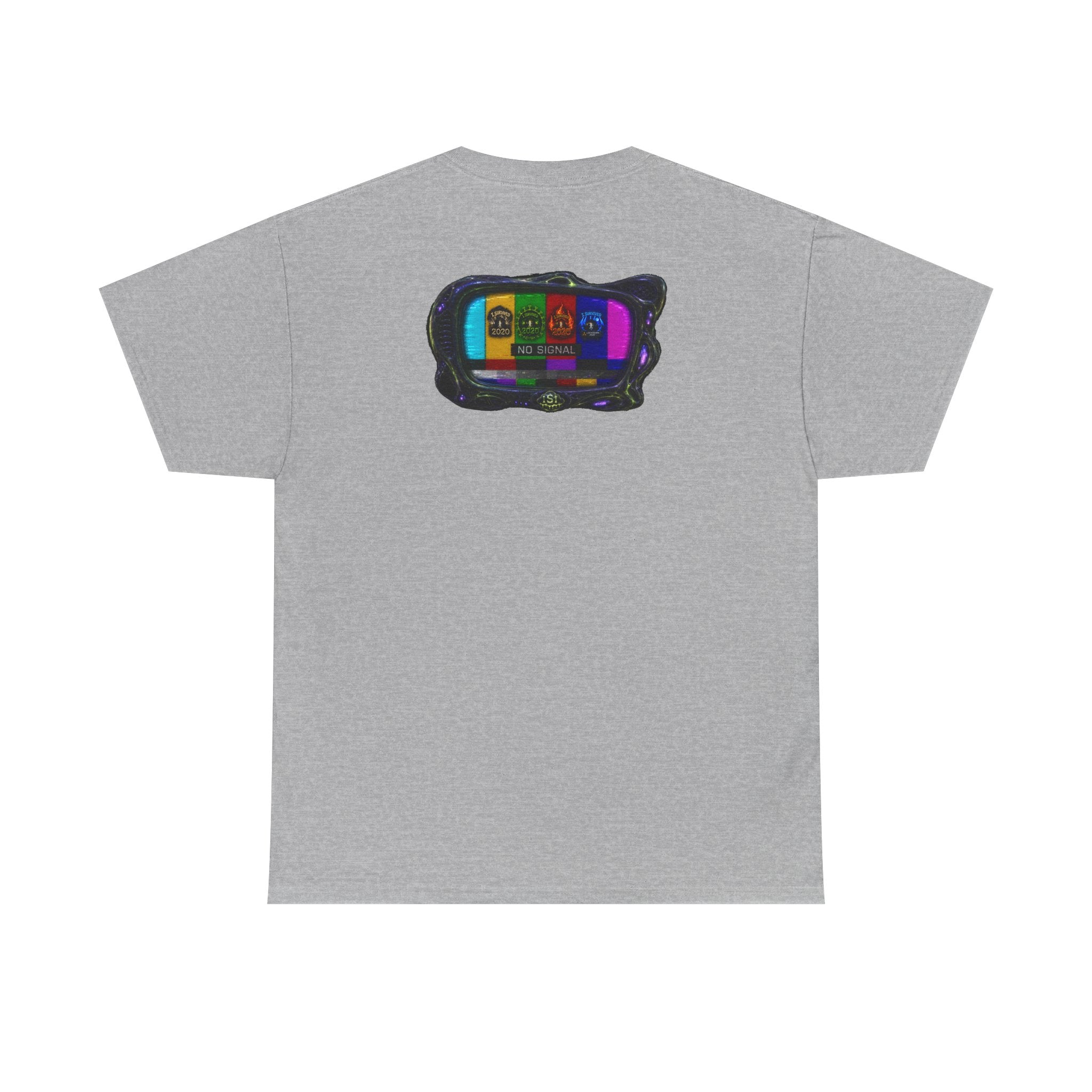 I Survived 2020 — "No Signal" Test Pattern Tee Alien Broadcast Finale Summer Premiere Unisex Heavy Cotton Tee