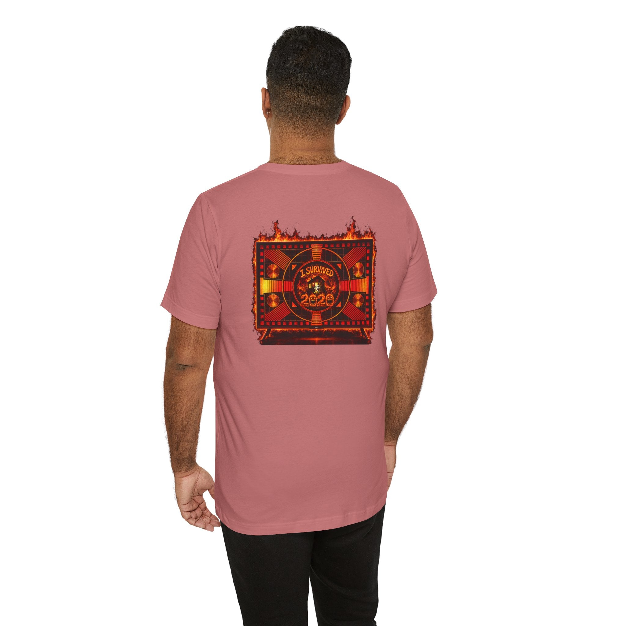 I Survived 2020 — "Please Stand By" Test Pattern Tee Wildfire Signal Edition Summer Premiere Unisex Jersey Short Sleeve Tee
