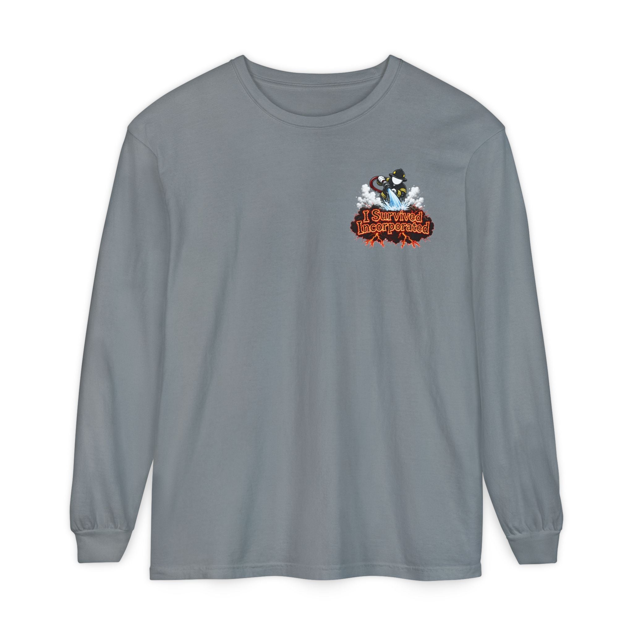 I Survived 2020 — "Please Stand By" Test Pattern Tee Wildfire Signal Edition Summer Premiere Unisex Garment-Dyed Long Sleeve T-Shirt