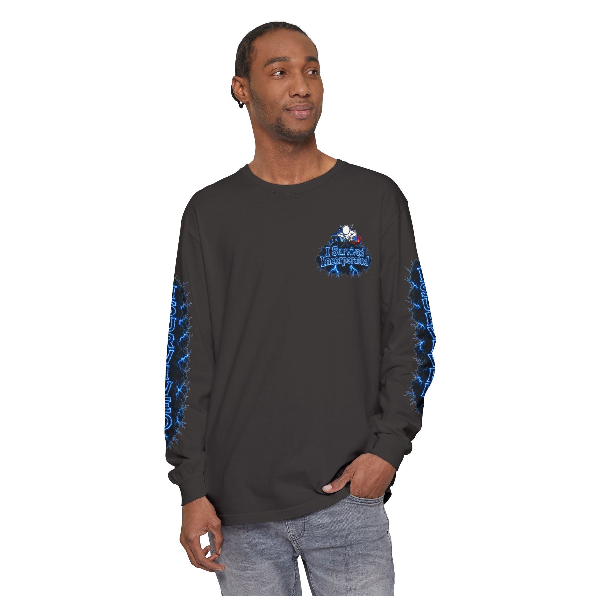 I Survived 2020 — "Please Stand By" Test Pattern Tee Lockdown Special Edition Summer Exclusive Unisex Garment-Dyed Long Sleeve T-Shirt