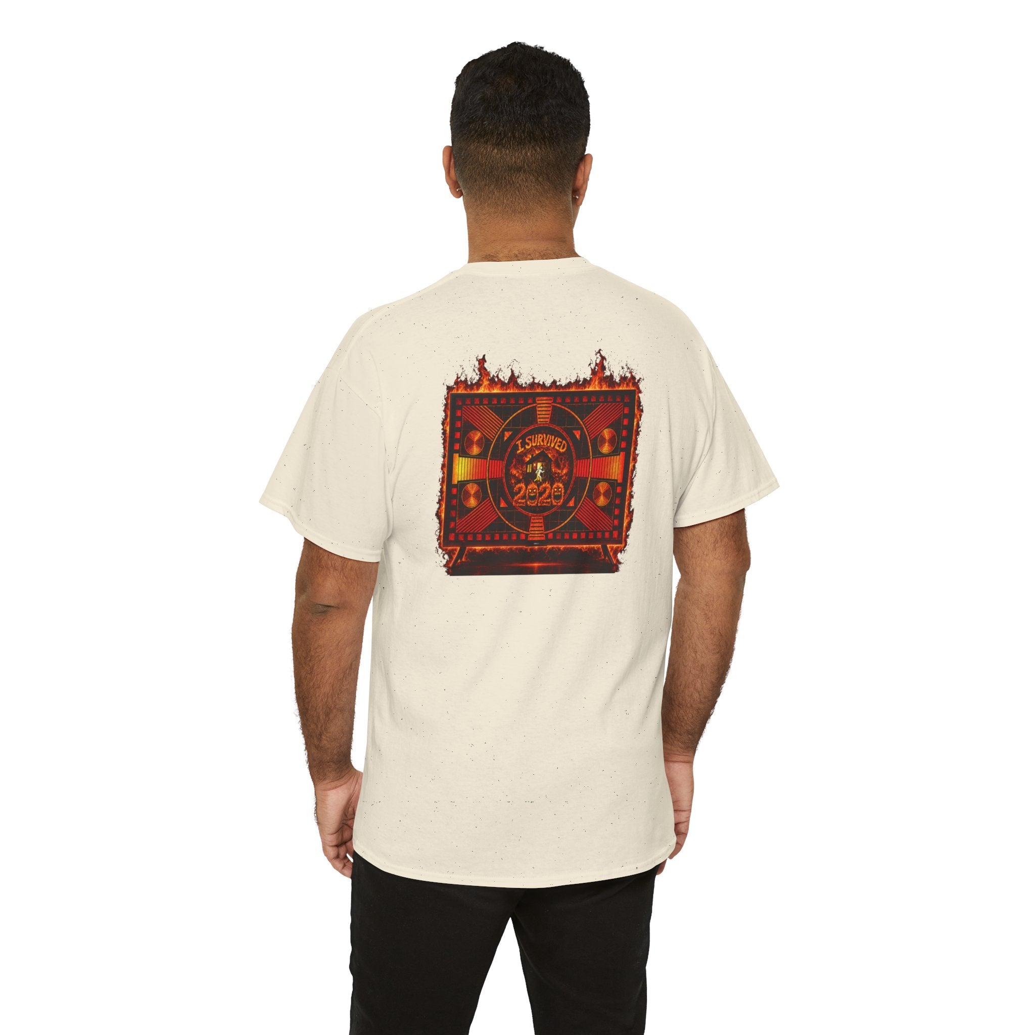 I Survived 2020 — "Please Stand By" Test Pattern Tee Wildfire Signal Edition Summer Premiere Unisex Heavy Cotton Tee