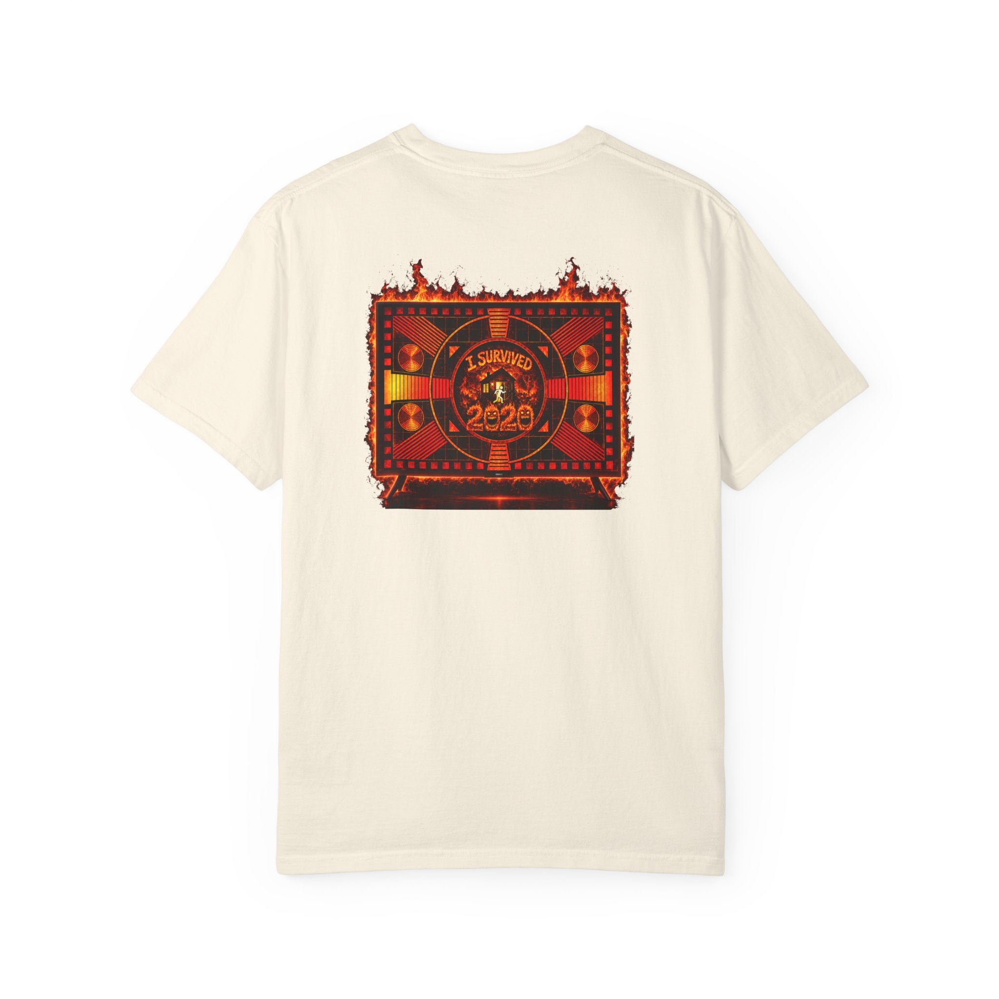 I Survived 2020 — "Please Stand By" Test Pattern Tee Wildfire Signal Edition Summer Premiere Unisex Garment-Dyed T-shirt