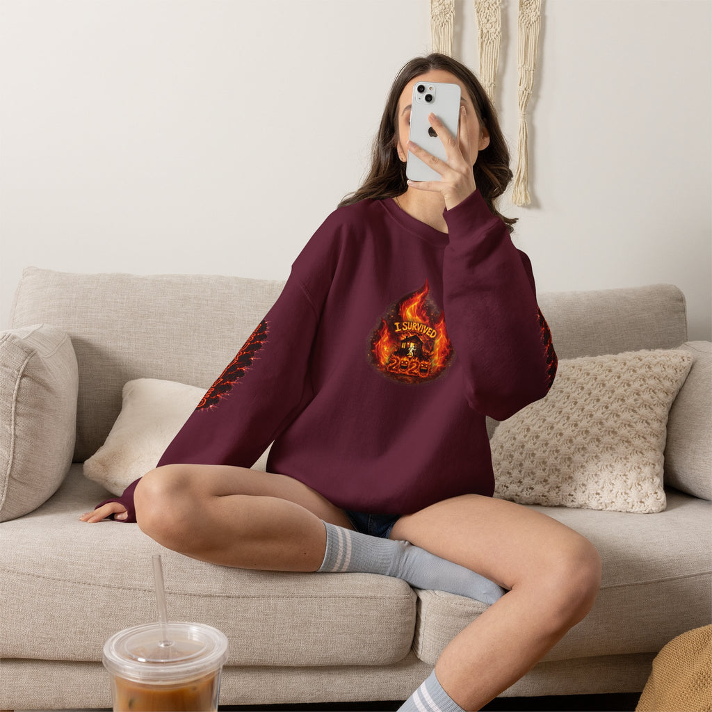 I Survived 2020 — WILDFIRES S2:E1: Director's Cut "Berry Creek" Memorial Unisex Heavy Blend™ Crewneck Sweatshirt