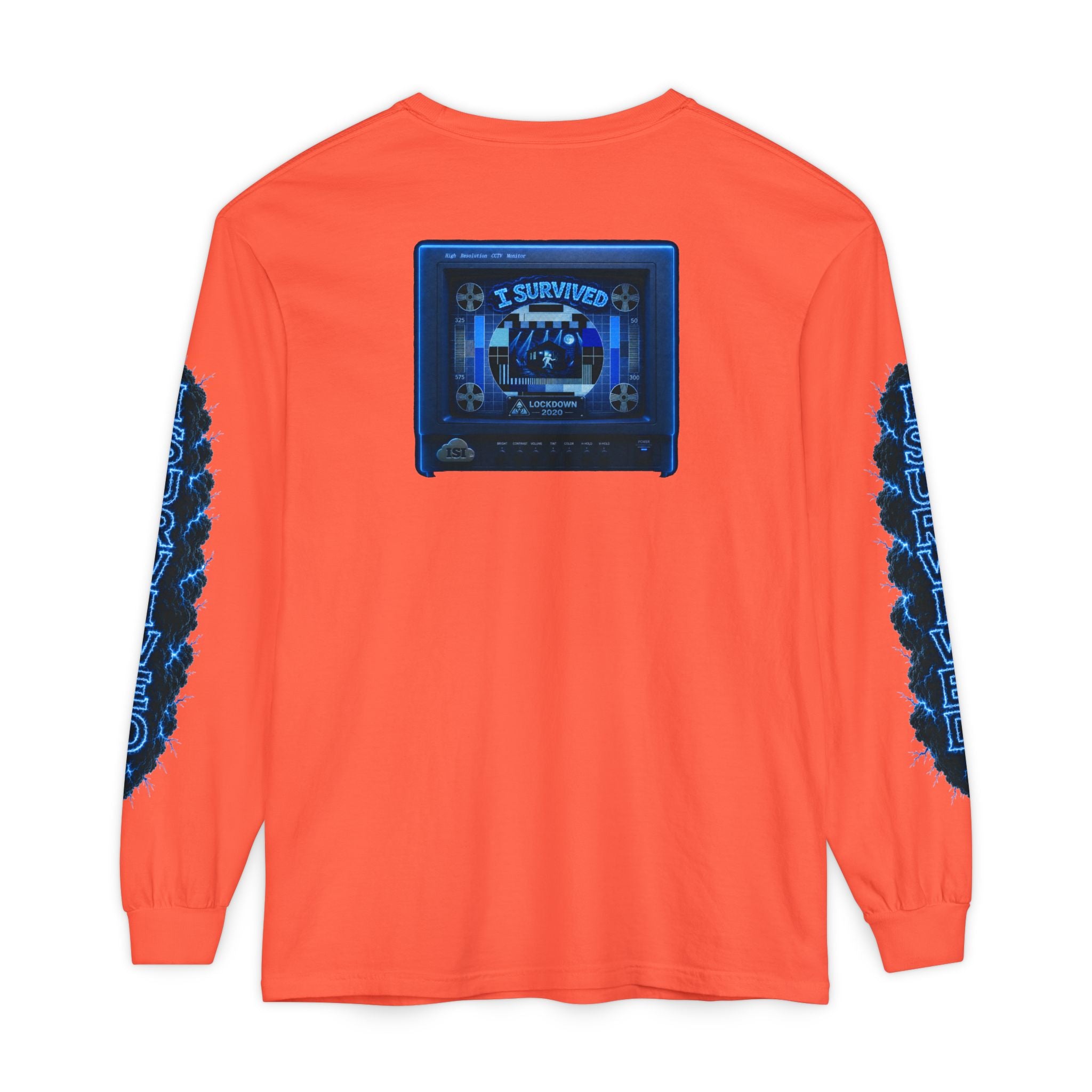I Survived 2020 — "Please Stand By" Test Pattern Tee Lockdown Special Edition Summer Exclusive Unisex Garment-Dyed Long Sleeve T-Shirt