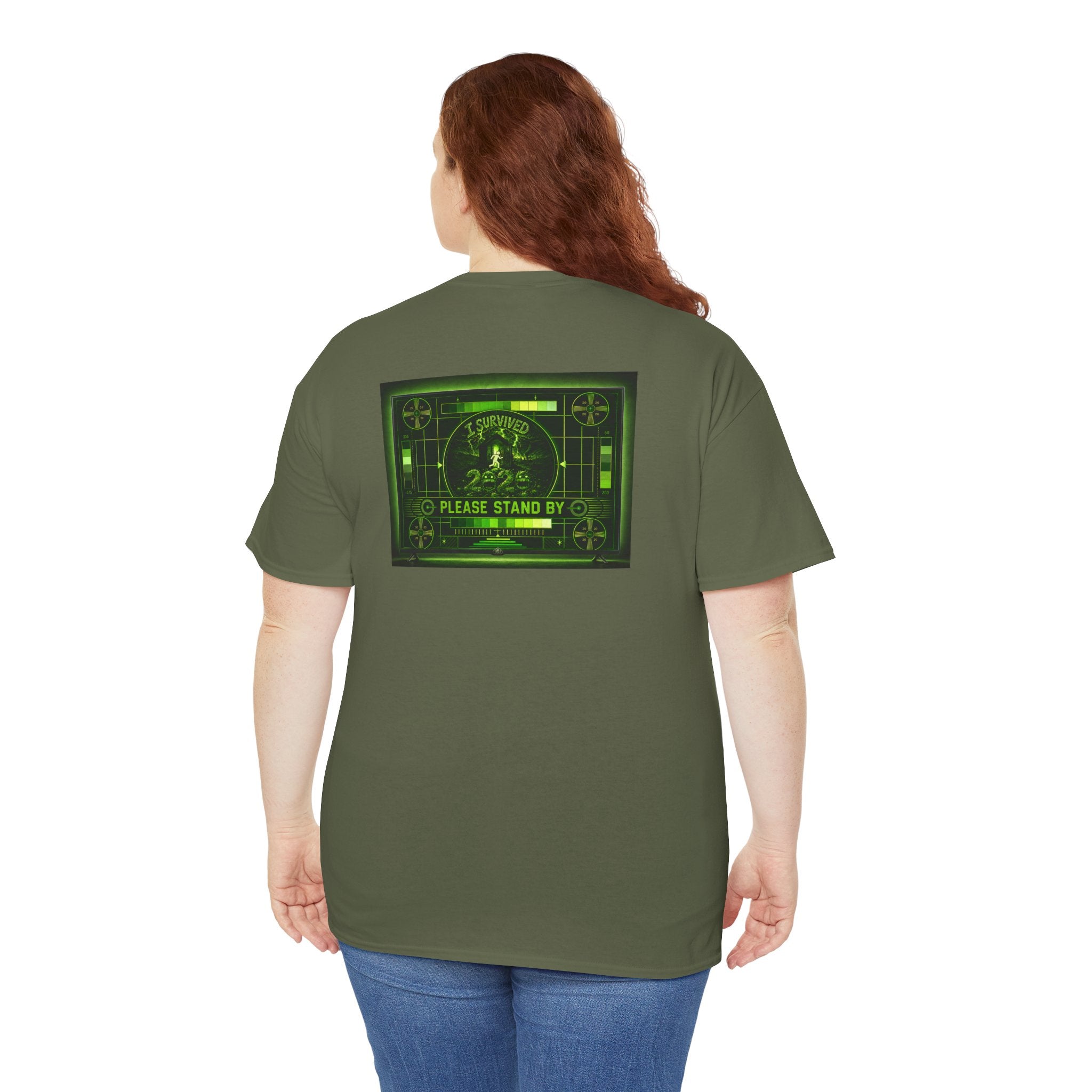 I Survived 2020 — "Please Stand By" Test Pattern Toxic Signal Tee Summer Premiere Unisex Heavy Cotton Tee