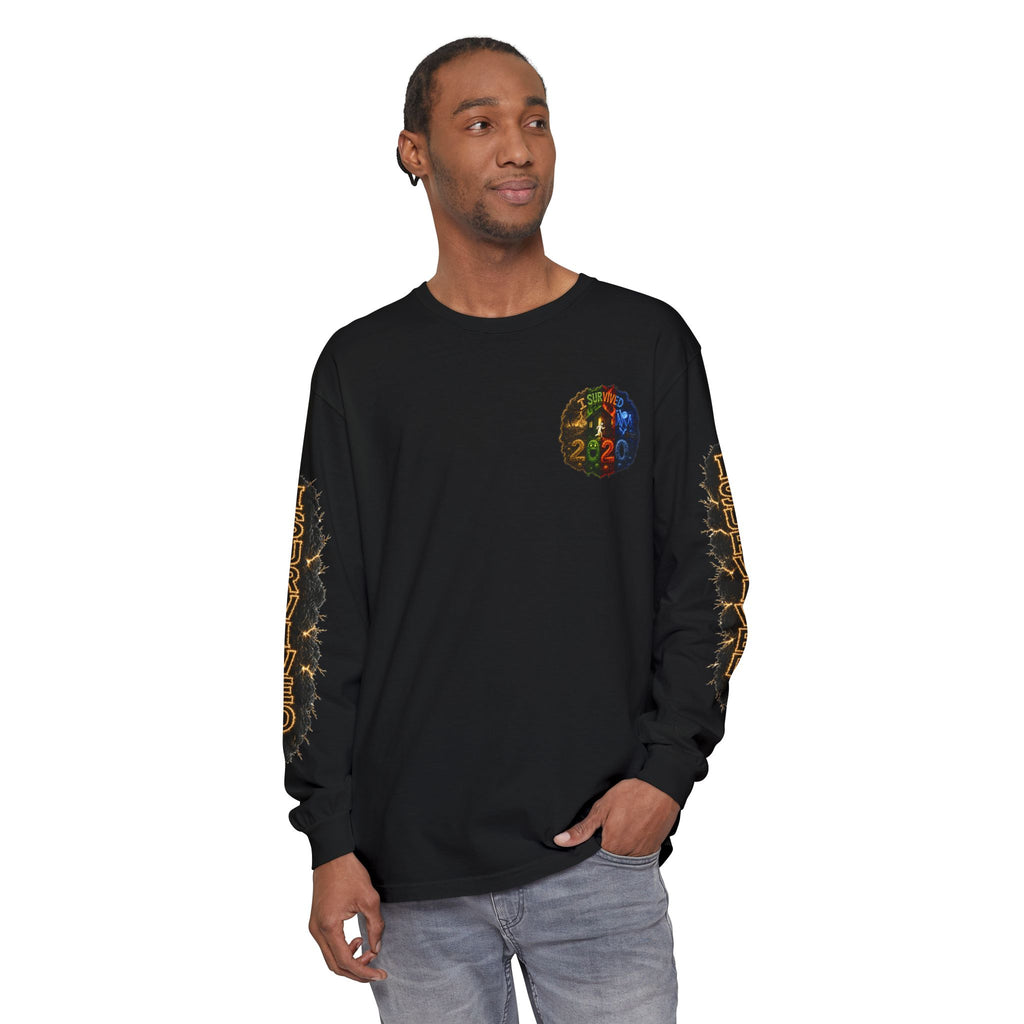 I Survived 2020 — "No Signal" Test Pattern Tee Special Edition Alien Broadcast Finale Summer Premiere Unisex Garment-Dyed Long Sleeve T-Shirt