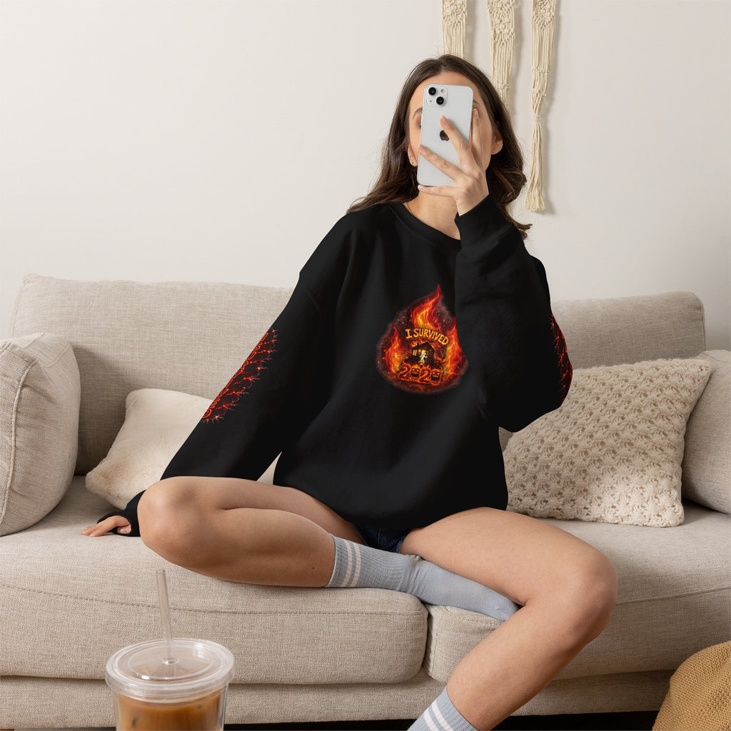 I Survived 2020 — WILDFIRES S2:E3: Director's Cut "The California Wildfires" Memorial Unisex Heavy Blend™ Crewneck Sweatshirt