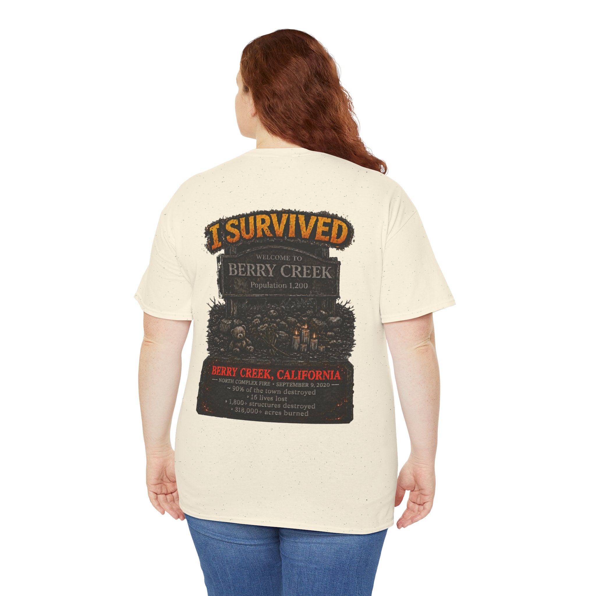 I Survived 2020 — Director's Cut S2:E1 "Berry Creek" | Wildfire Edition Memorial Unisex Heavy Cotton Tee