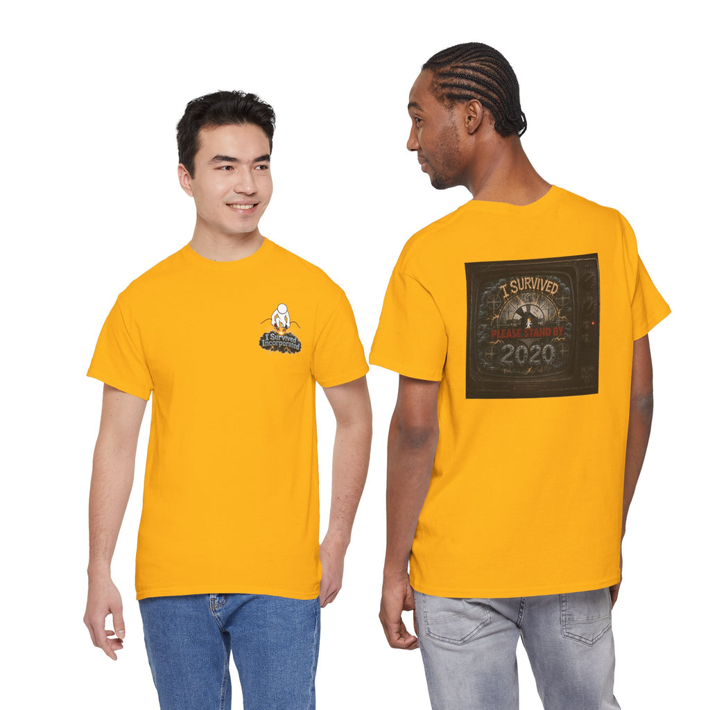 I Survived 2020 — "Please Stand By" Test Pattern Tee Summer Premier Unisex Heavy Cotton Tee