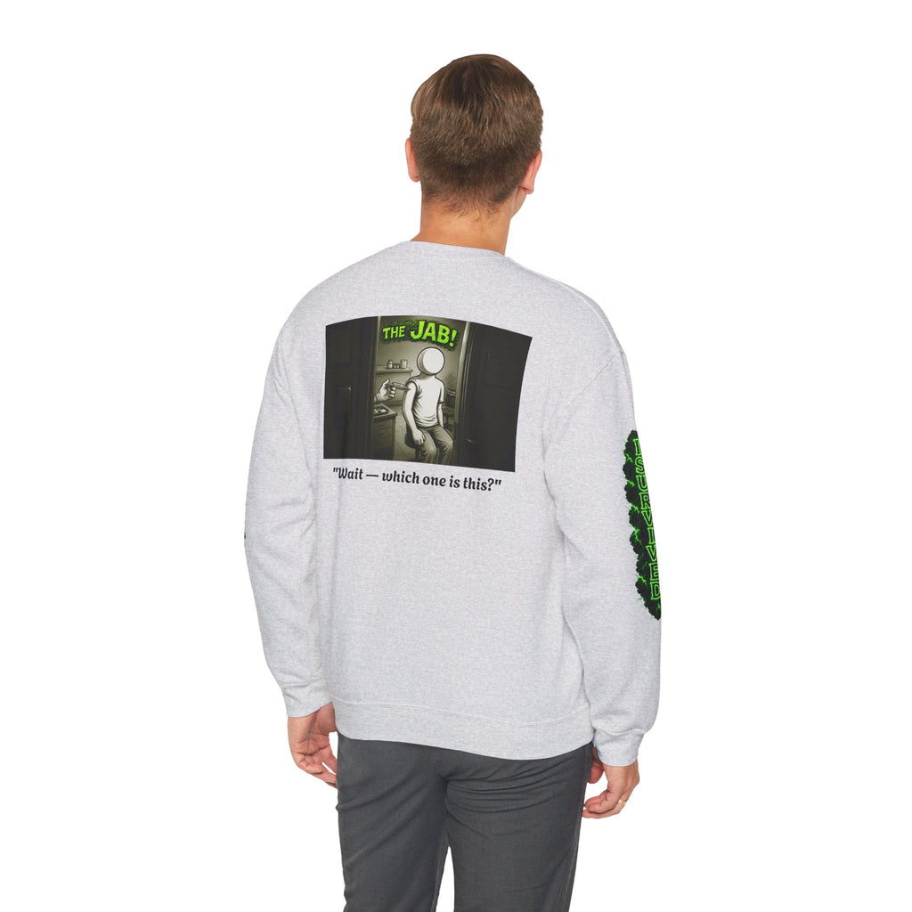 I Survived 2020 — PANDEMIC S1:E3: Director's Cut "The Jab!" Unisex Heavy Blend™ Crewneck Sweatshirt