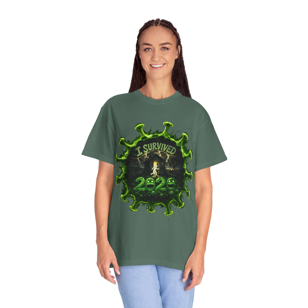 I Survived 2020 — Director's Cut S1:E4 "Mask Madness Mayhem Moment" | Pandemic Edition Unisex Garment-Dyed T-shirt