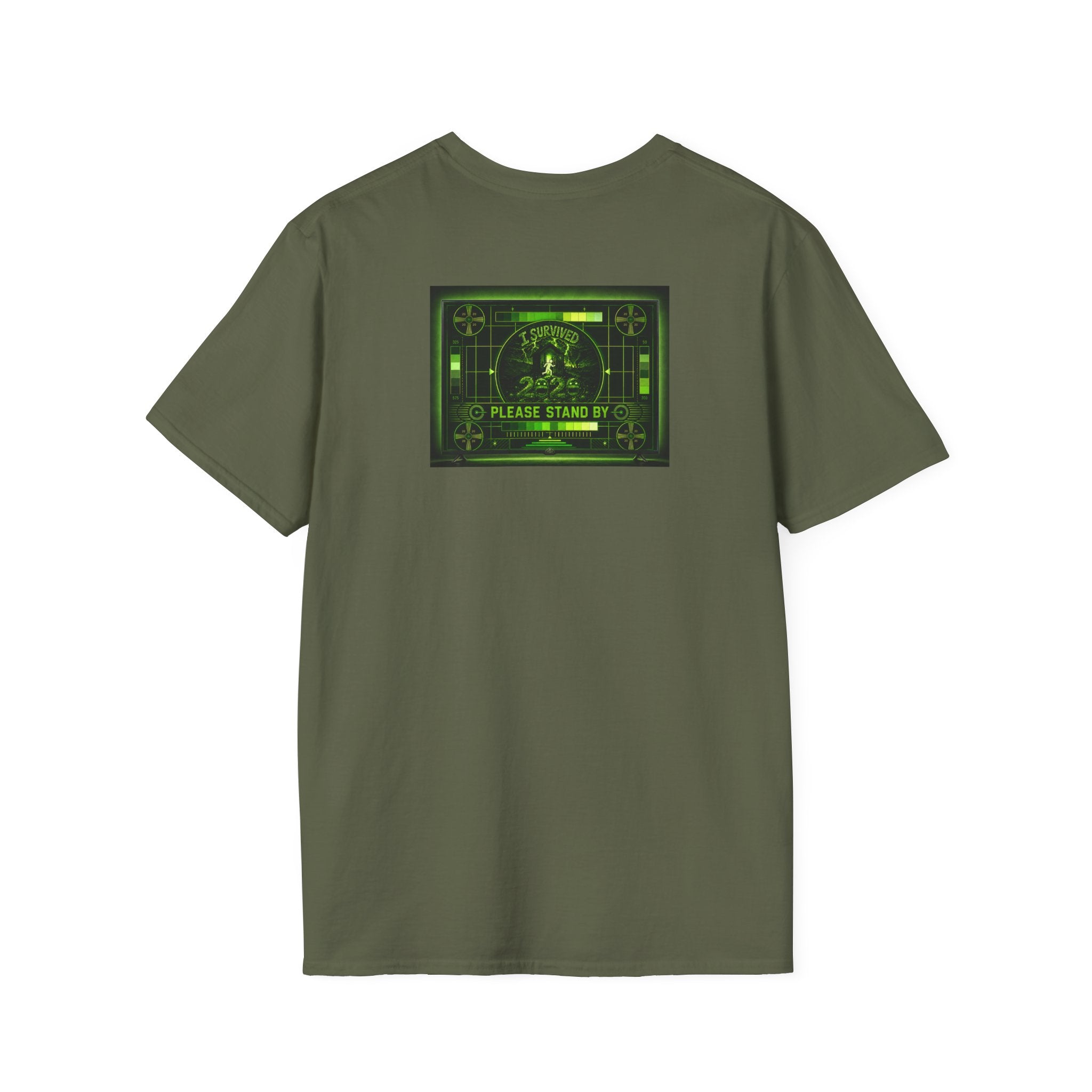 I Survived 2020 — "Please Stand By" Test Pattern Toxic Signal Tee Summer Premiere Unisex Softstyle T-Shirt