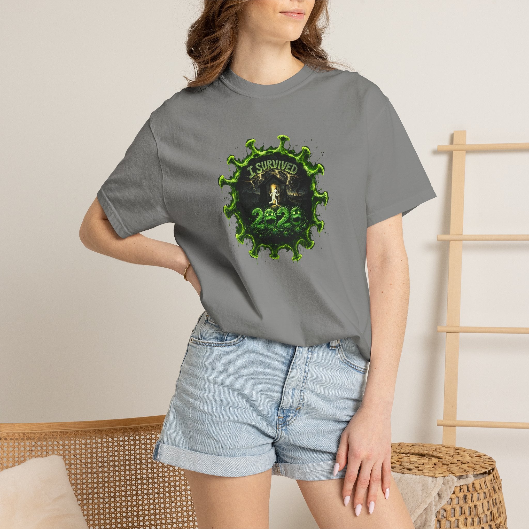 I Survived 2020 — PANDEMIC S1:E4: Director's Cut "Mask Madness" Unisex Garment-Dyed T-shirt