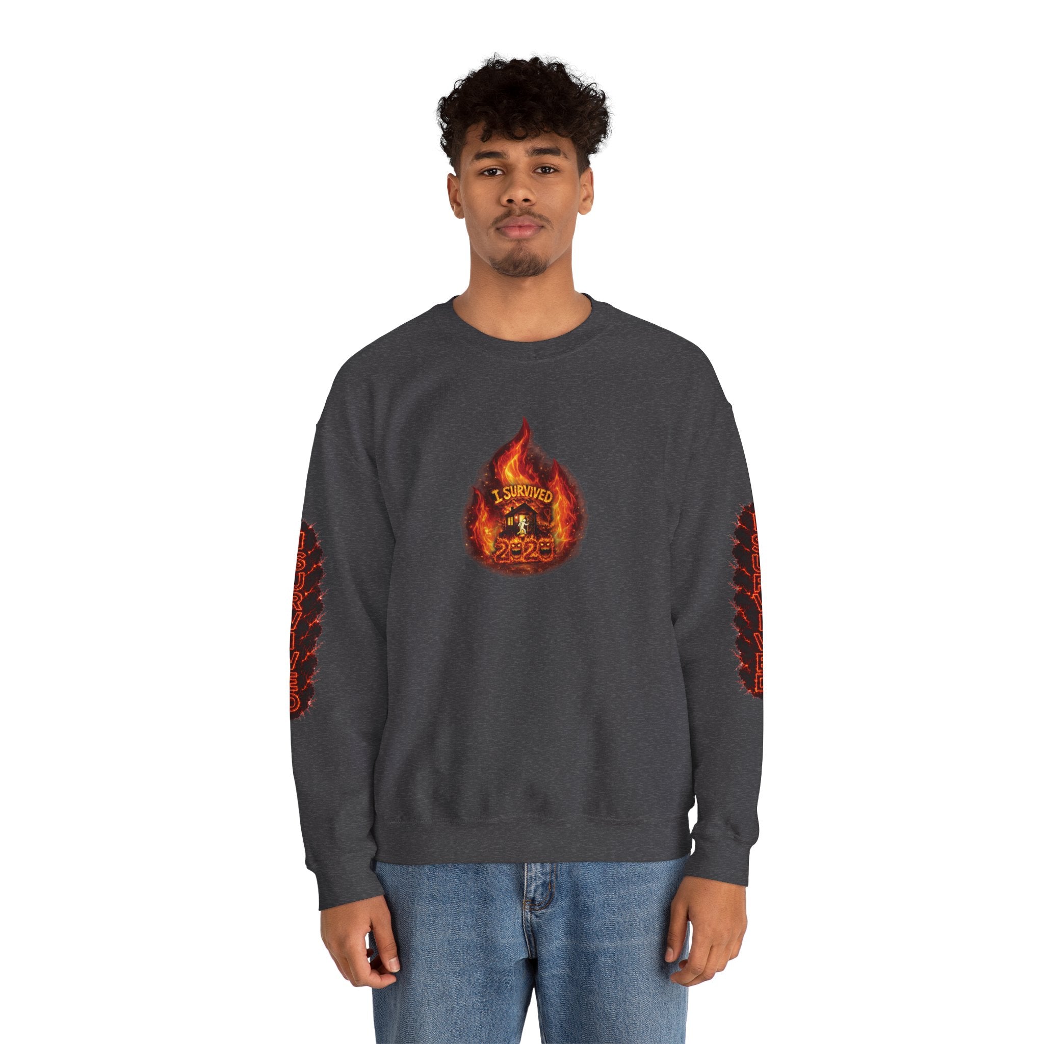 I Survived 2020 — WILDFIRES S2:E4: Director's Cut "Western U.S. Wildfire Season" Memorial Unisex Heavy Blend™ Crewneck Sweatshirt