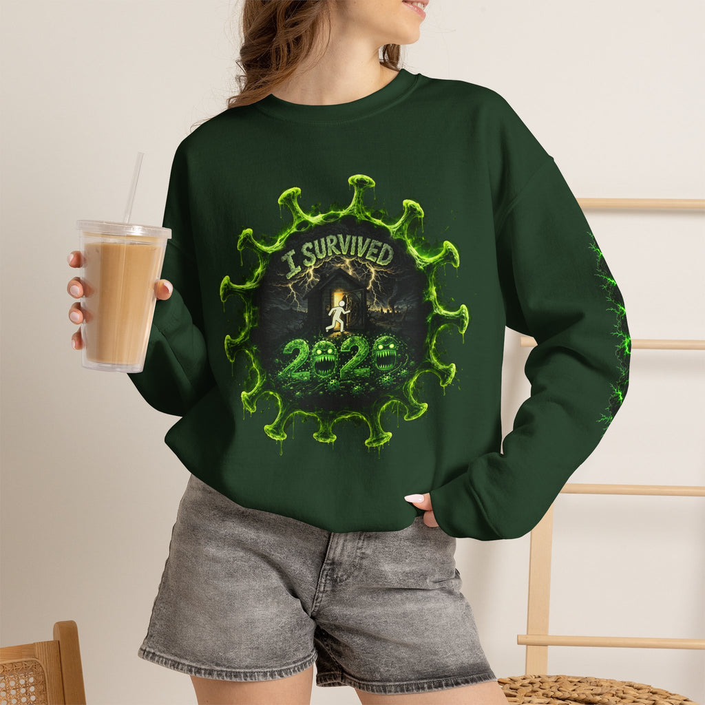 I Survived 2020 — Director's Cut S1:E1 "COVID-19: The Coronavirus" | Pandemic Edition Unisex Heavy Blend™ Crewneck Sweatshirt