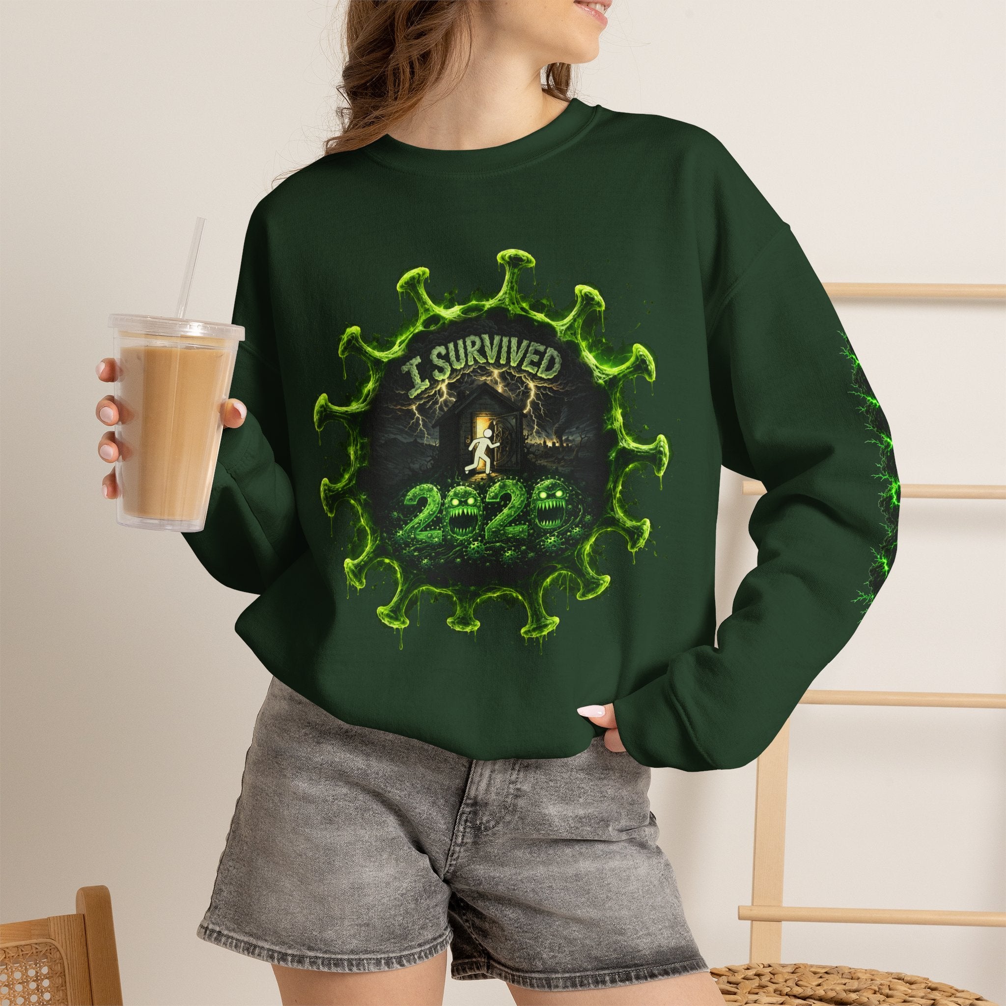 I Survived 2020 — Director's Cut S1:E1 "COVID-19: The Coronavirus" | Pandemic Edition Unisex Heavy Blend™ Crewneck Sweatshirt