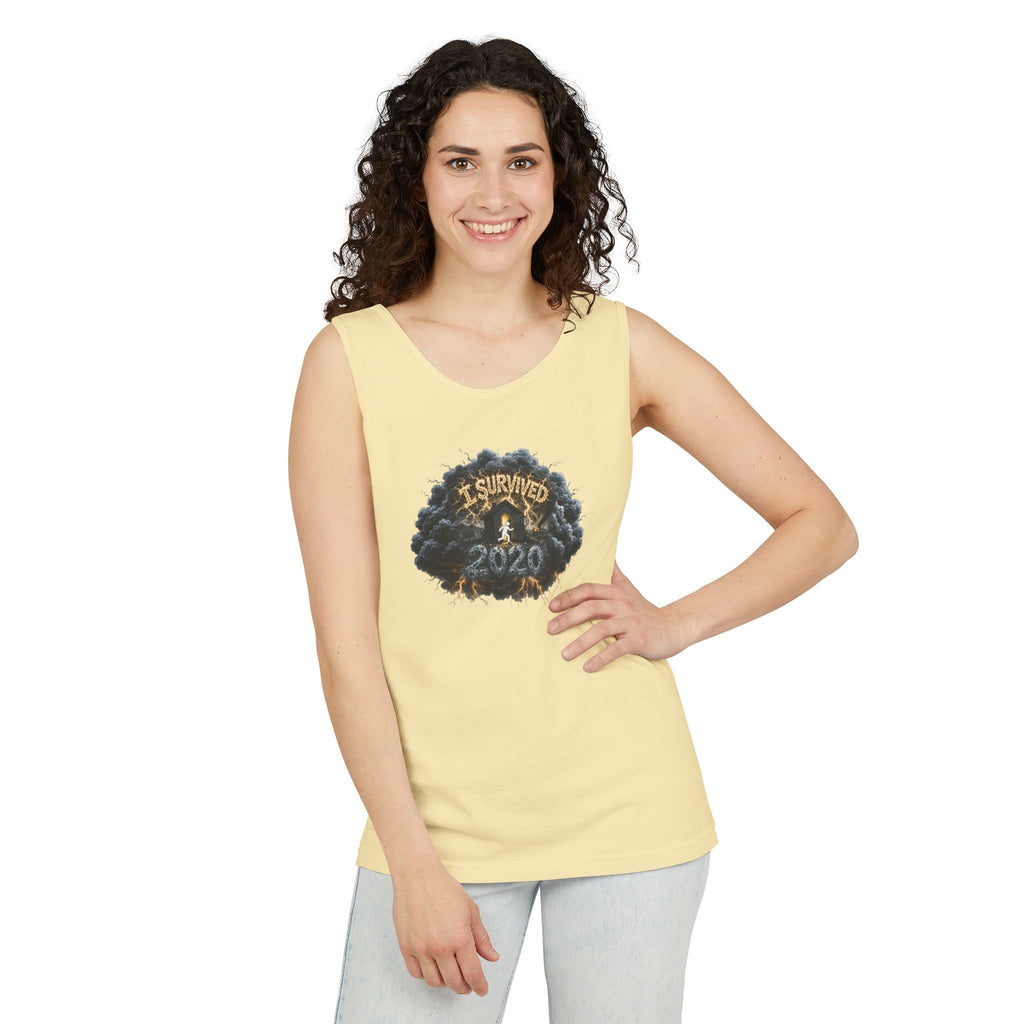 I Survived 2020 — Original PILOT Design: Director's Cut Unisex Garment-Dyed Tank Top