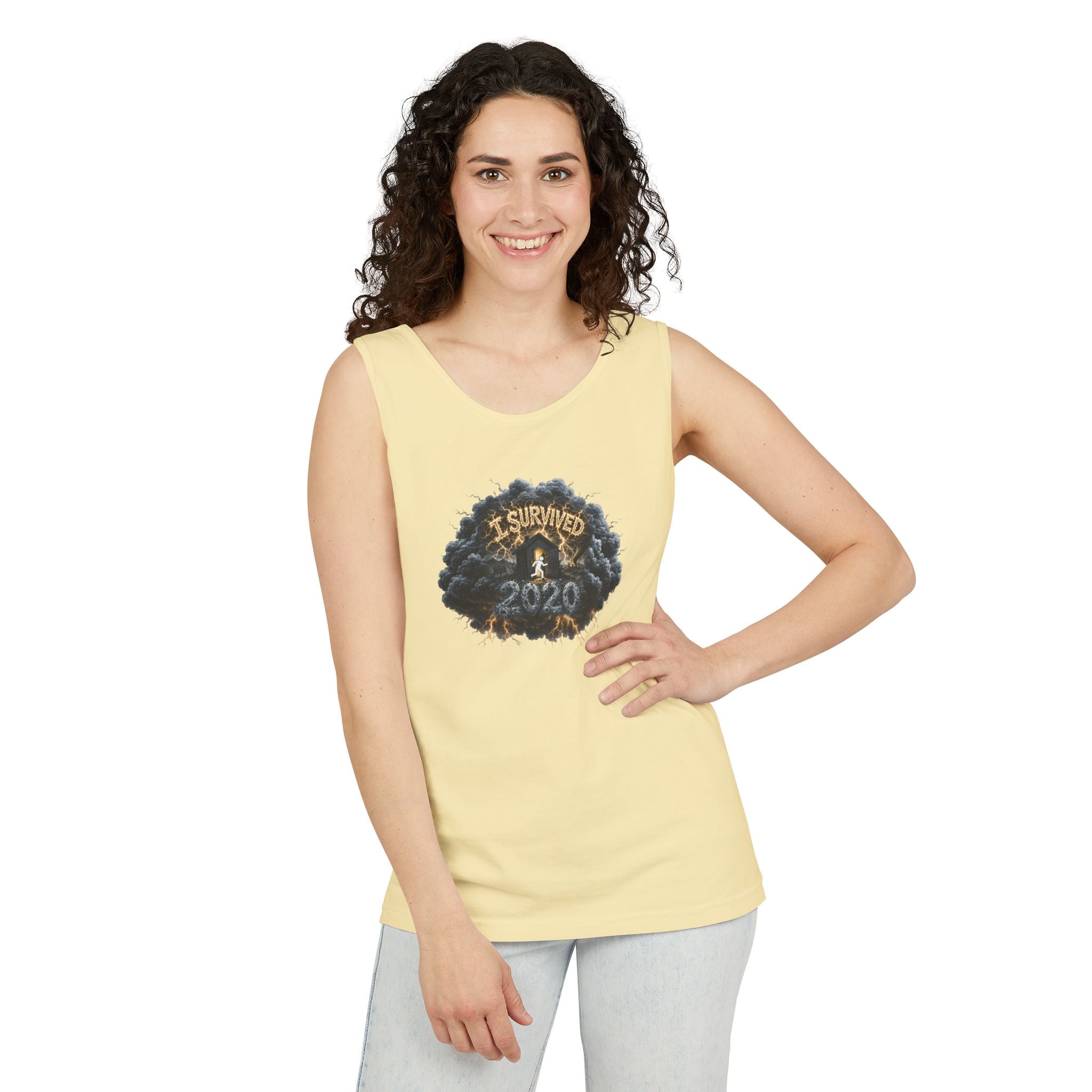 I Survived 2020 — Original PILOT Design: Director's Cut Unisex Garment-Dyed Tank Top