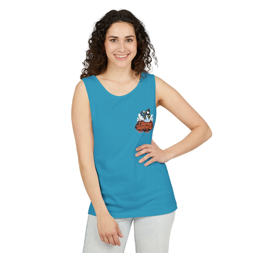 I Survived 2020 — "Please Stand By" Test Pattern Tee Wildfire Signal Edition Summer Premiere Unisex Garment-Dyed Tank Top