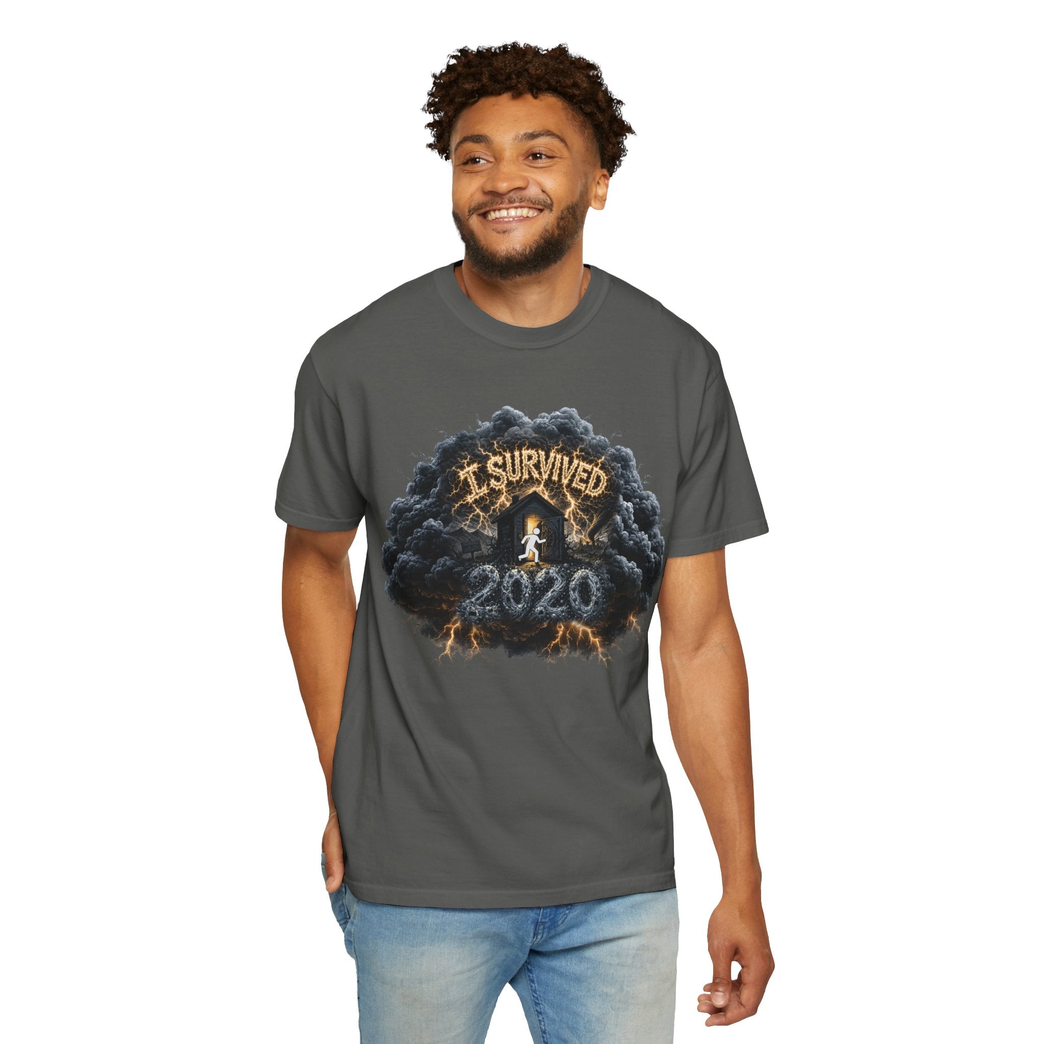 I Survived 2020 — Original Design Teaser Tee | Season 1 Premiere Drop Unisex Garment-Dyed T-shirt