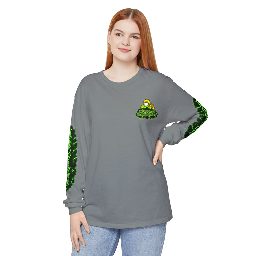 I Survived 2020 — "Please Stand By" Test Pattern Toxic Signal Tee Special Edition Summer Premiere Unisex Garment-Dyed Long Sleeve T-Shirt