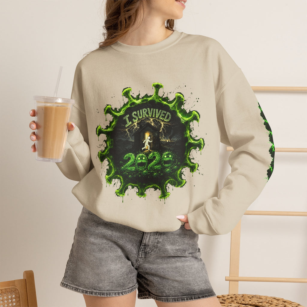 I Survived 2020 — Director's Cut S1:E4 "Mask Madness Mayhem Moment" | Pandemic Edition Unisex Heavy Blend™ Crewneck Sweatshirt