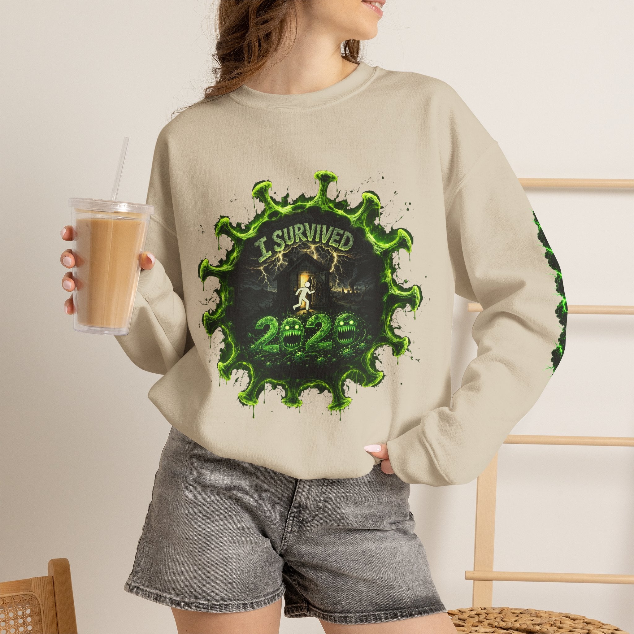 I Survived 2020 — Director's Cut S1:E4 "Mask Madness Mayhem Moment" | Pandemic Edition Unisex Heavy Blend™ Crewneck Sweatshirt