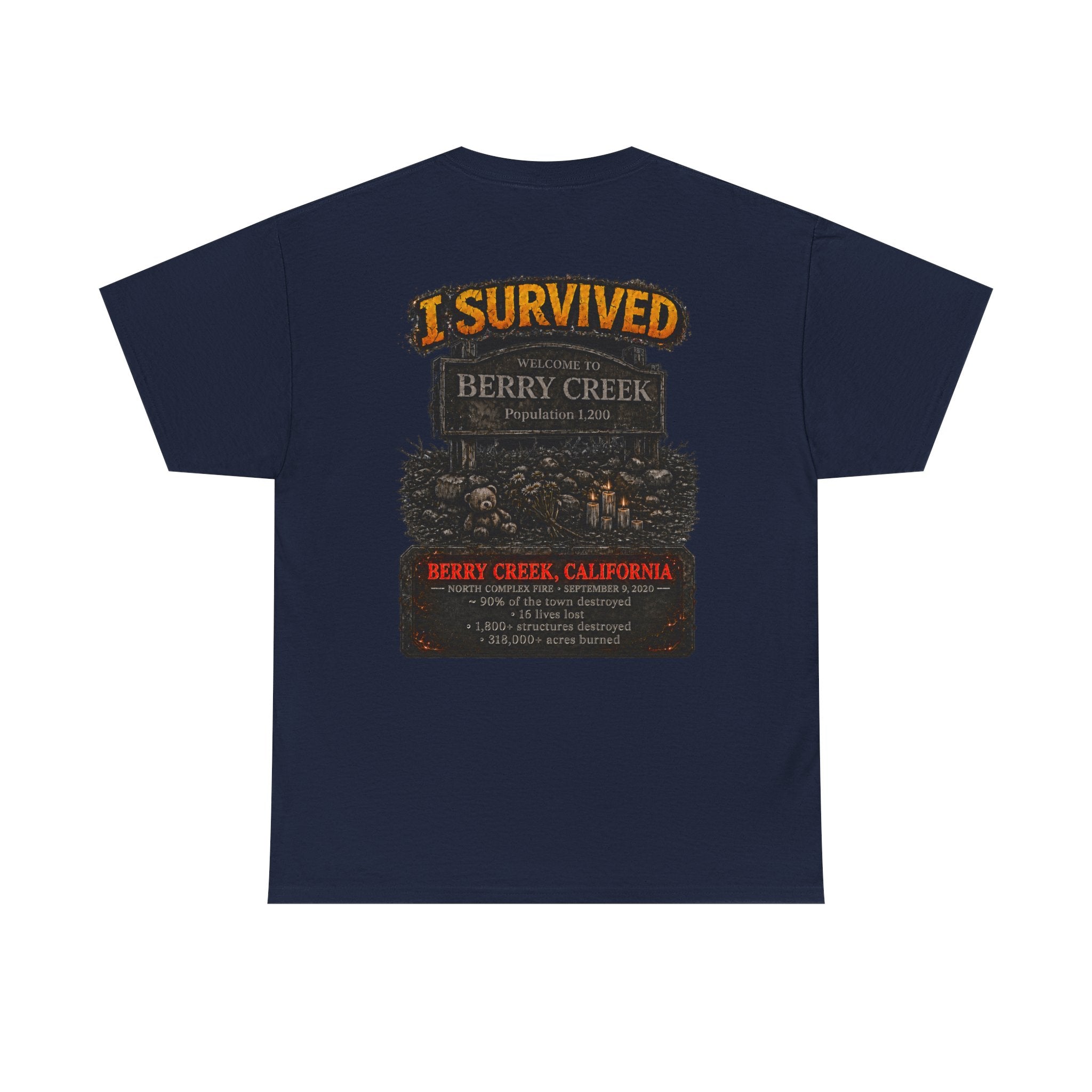 I Survived 2020 — Director's Cut S2:E1 "Berry Creek" | Wildfire Edition Memorial Unisex Heavy Cotton Tee