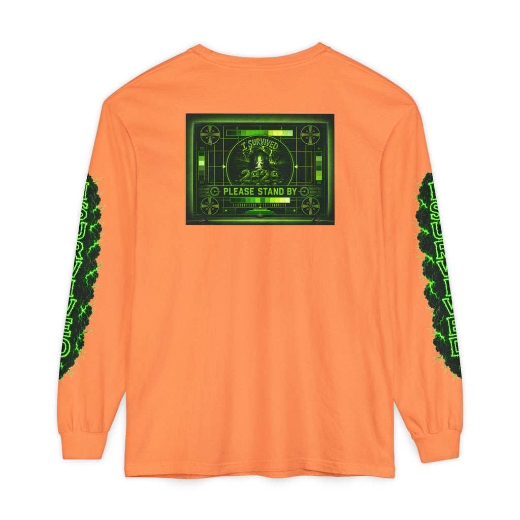 I Survived 2020 — "Please Stand By" Test Pattern Toxic Signal Tee Special Edition Summer Premiere Unisex Garment-Dyed Long Sleeve T-Shirt