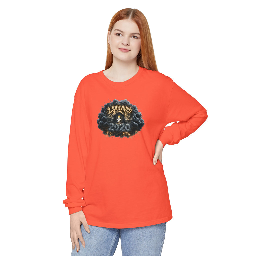 I Survived 2020 — Original PILOT Design: Director's Cut Unisex Garment-Dyed Long Sleeve T-Shirt