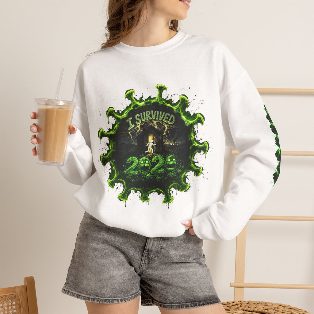 I Survived 2020 — Director's Cut S1:E4 "Mask Madness Mayhem Moment" | Pandemic Edition Unisex Heavy Blend™ Crewneck Sweatshirt