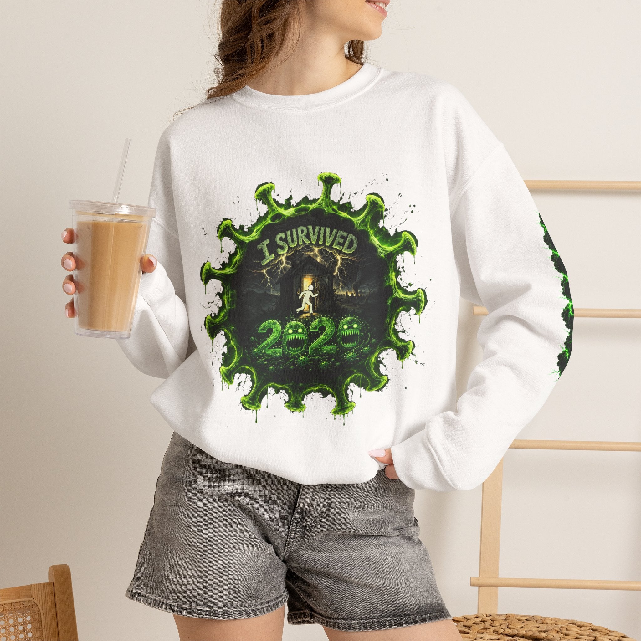 I Survived 2020 — Director's Cut S1:E4 "Mask Madness Mayhem Moment" | Pandemic Edition Unisex Heavy Blend™ Crewneck Sweatshirt