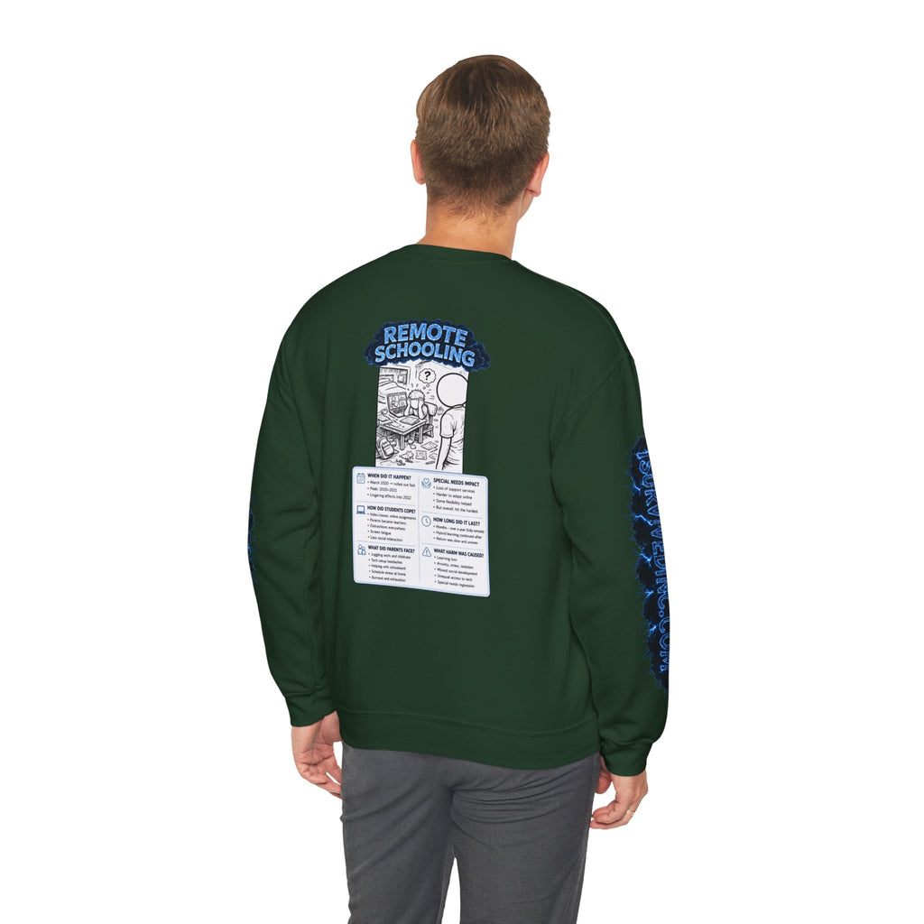 I Survived 2020 — LOCKDOWN S3:E3: Special Edition "Remote Schooling" Unisex Heavy Blend™ Crewneck Sweatshirt