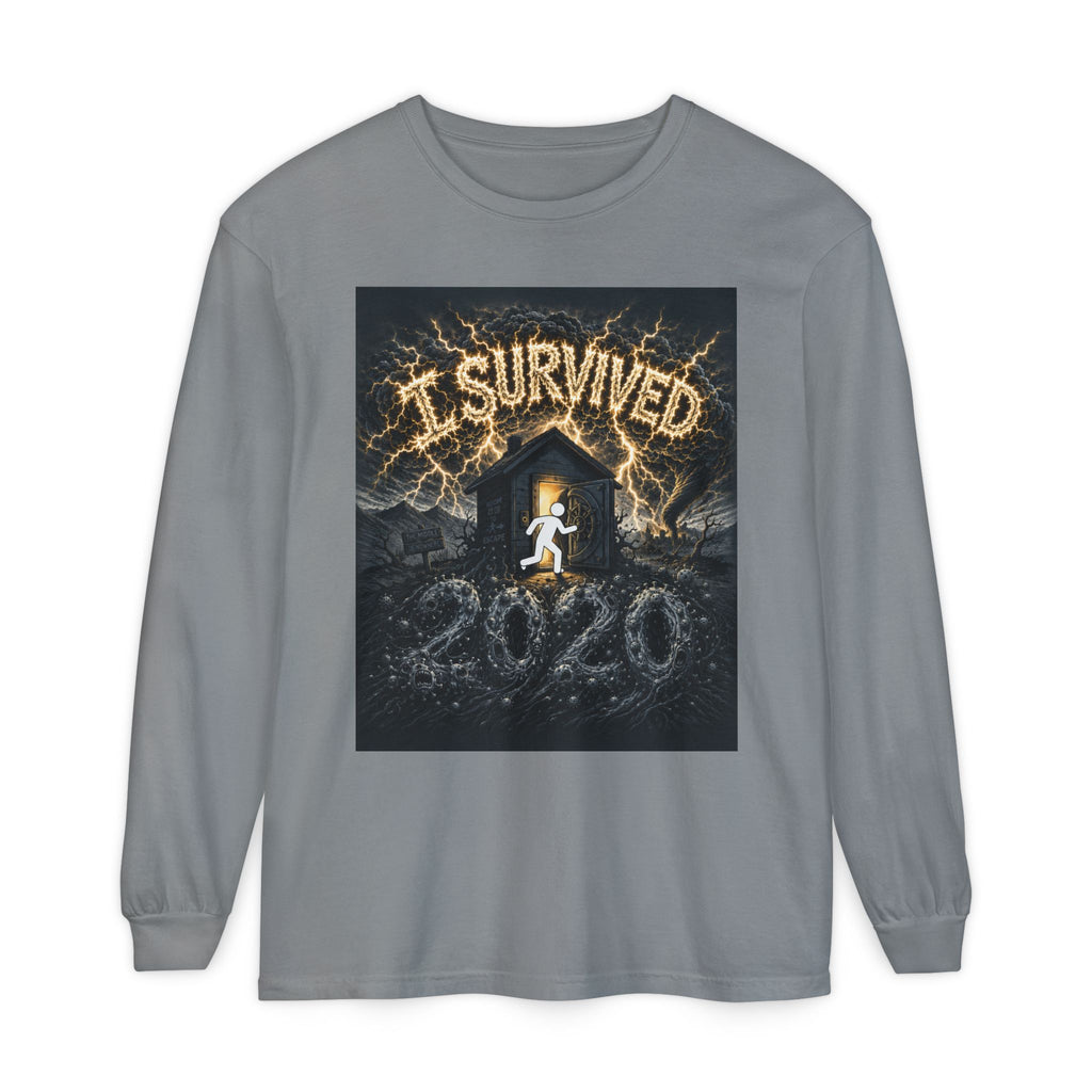 I Survived 2020 — Original PILOT Design Unisex Garment-Dyed Long Sleeve Tee