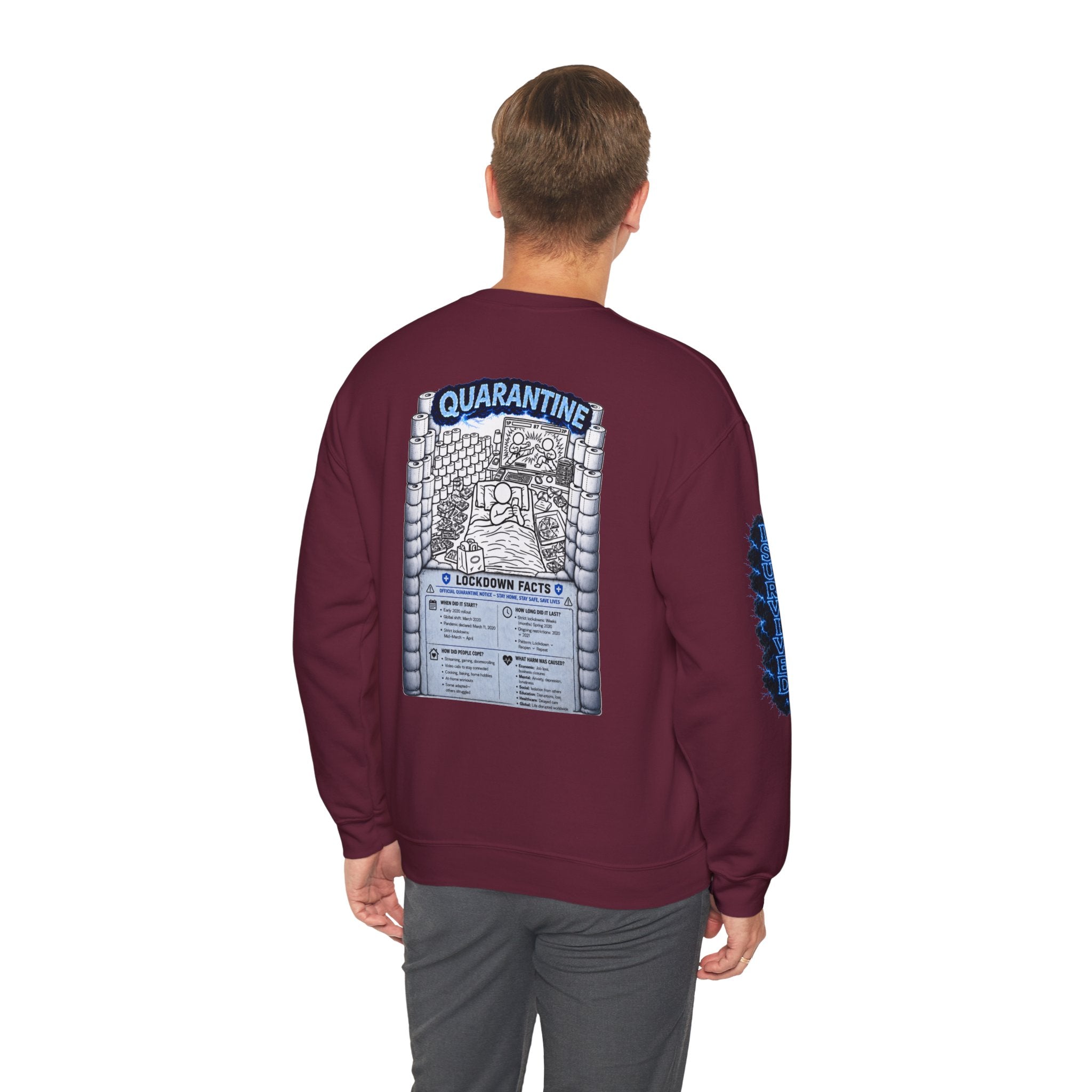 I Survived 2020 —  LOCKDOWN S3:E1: Director's Cut Special Edition "Quarantine" Unisex Heavy Blend™ Crewneck Sweatshirt